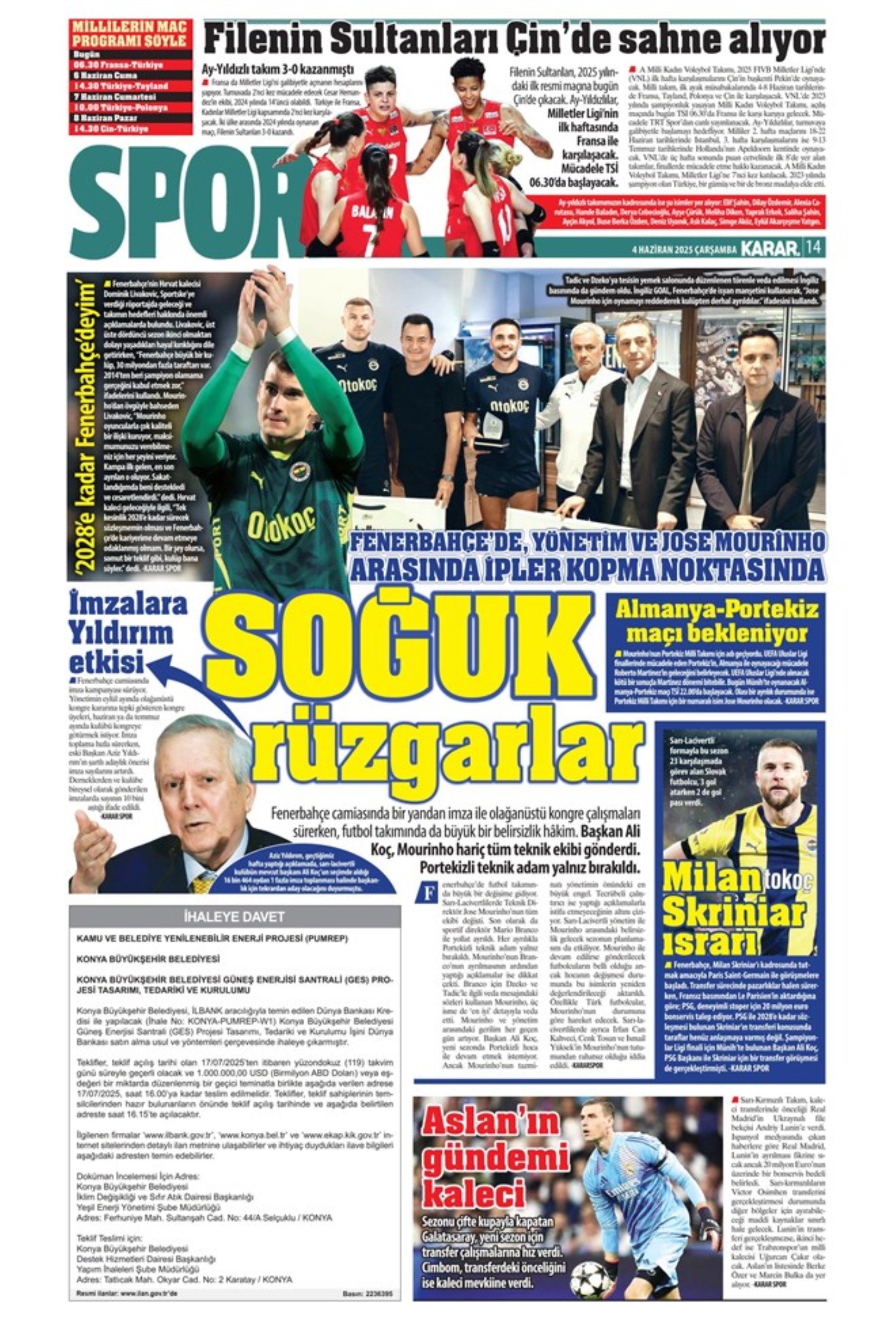 Sporda günün manşetleri... Dusan Vlahovic Fenerbahçe'ye geliyor: Uğurcan Çakır bombası