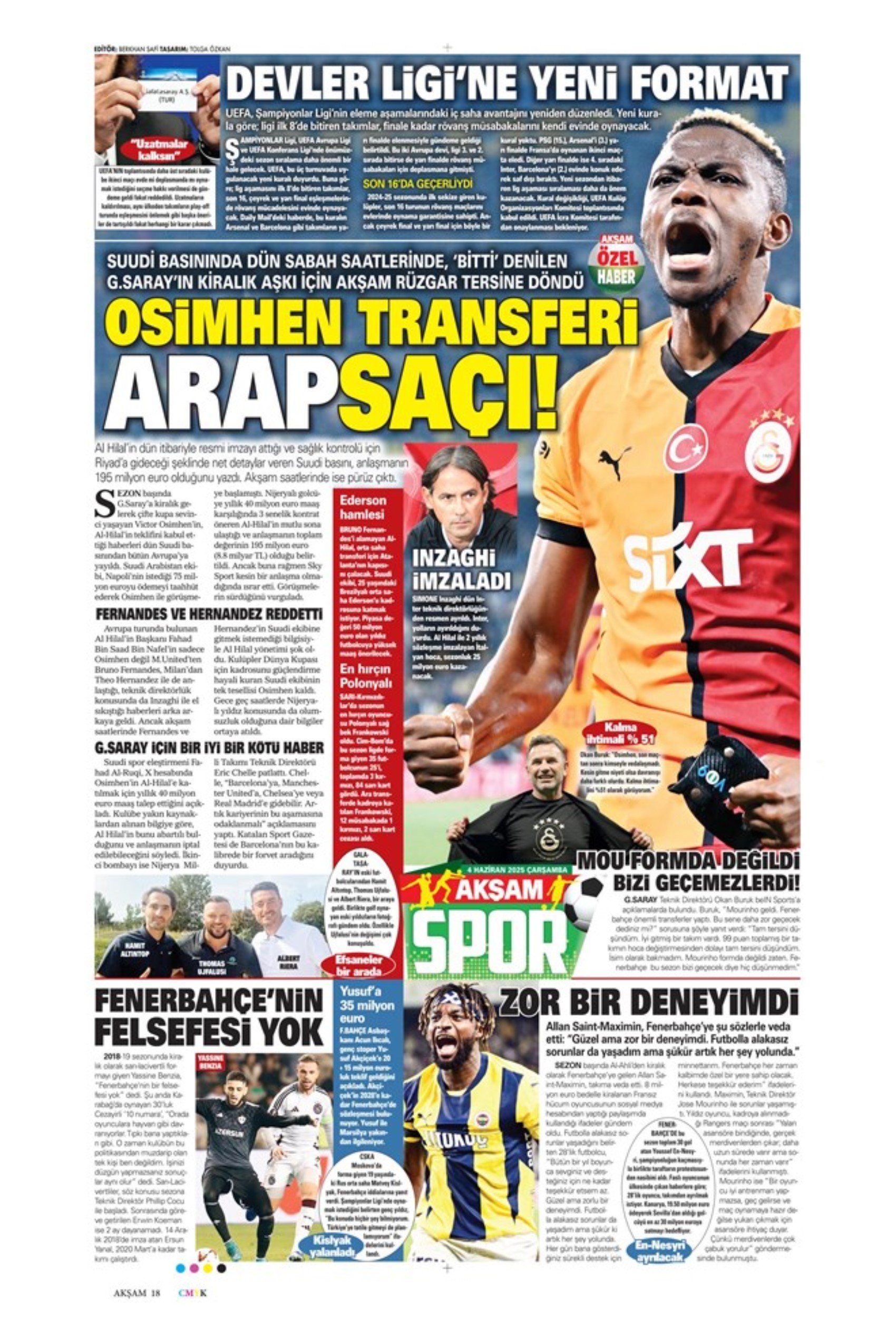 Sporda günün manşetleri... Dusan Vlahovic Fenerbahçe'ye geliyor: Uğurcan Çakır bombası