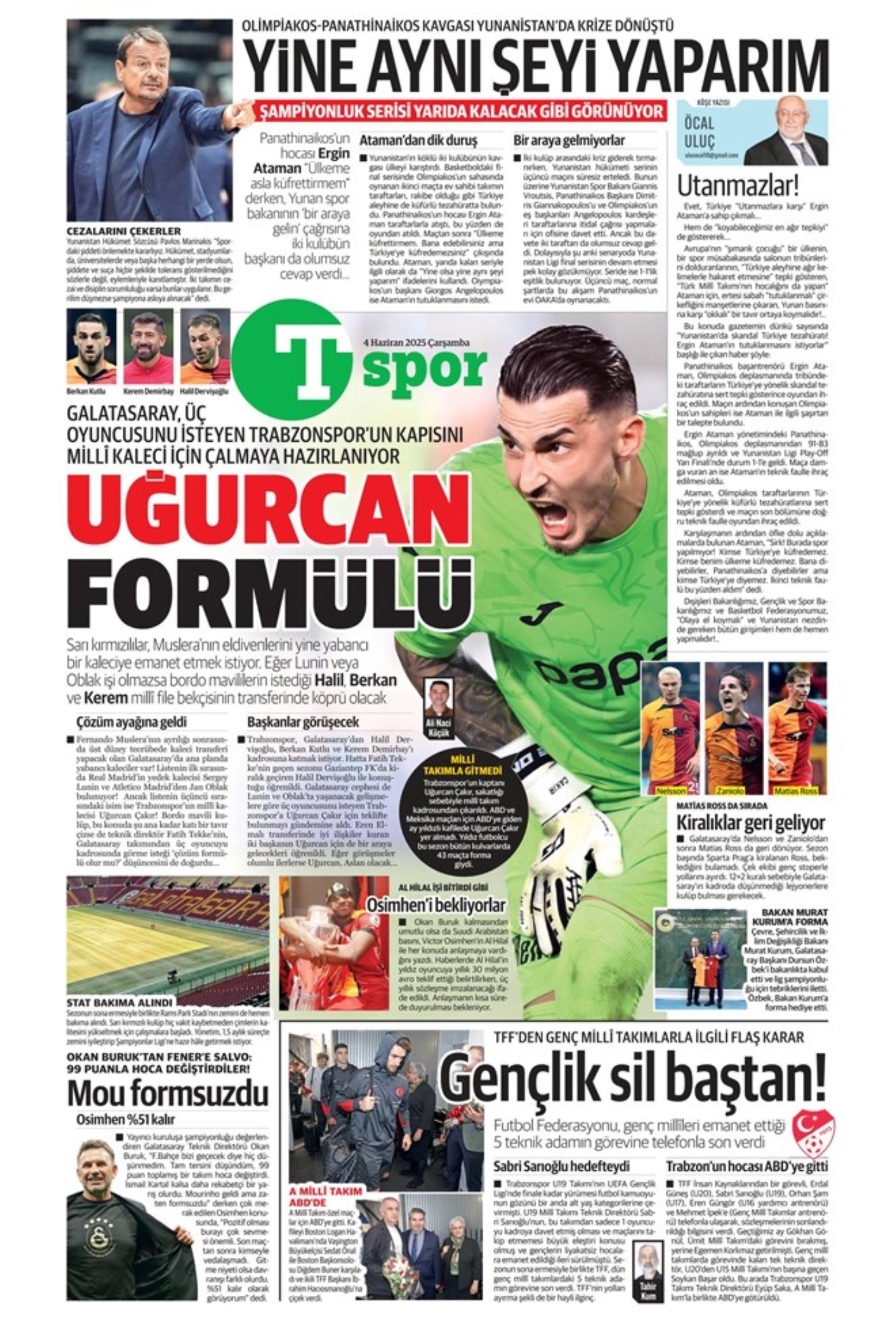 Sporda günün manşetleri... Dusan Vlahovic Fenerbahçe'ye geliyor: Uğurcan Çakır bombası