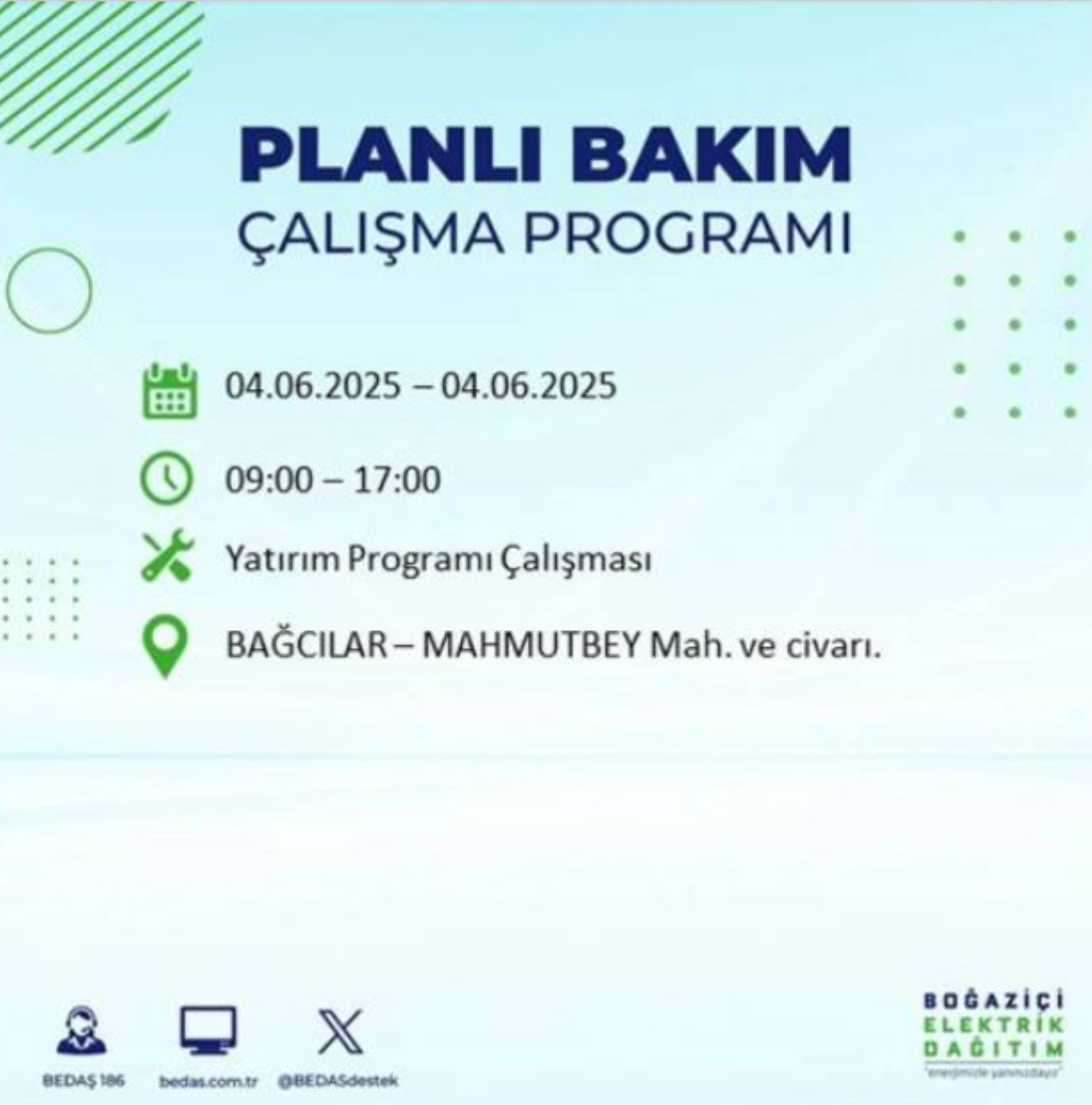 BEDAŞ paylaştı: İstanbul'da 4 Haziran Çarşamba günü elektrik kesintisi yaşanacak ilçeler