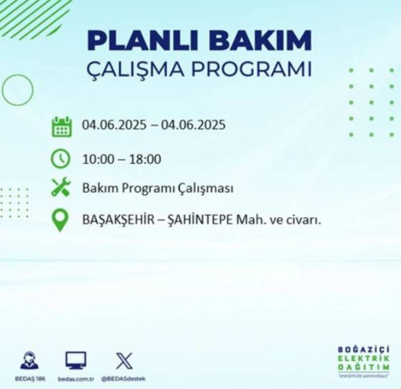 BEDAŞ paylaştı: İstanbul'da 4 Haziran Çarşamba günü elektrik kesintisi yaşanacak ilçeler
