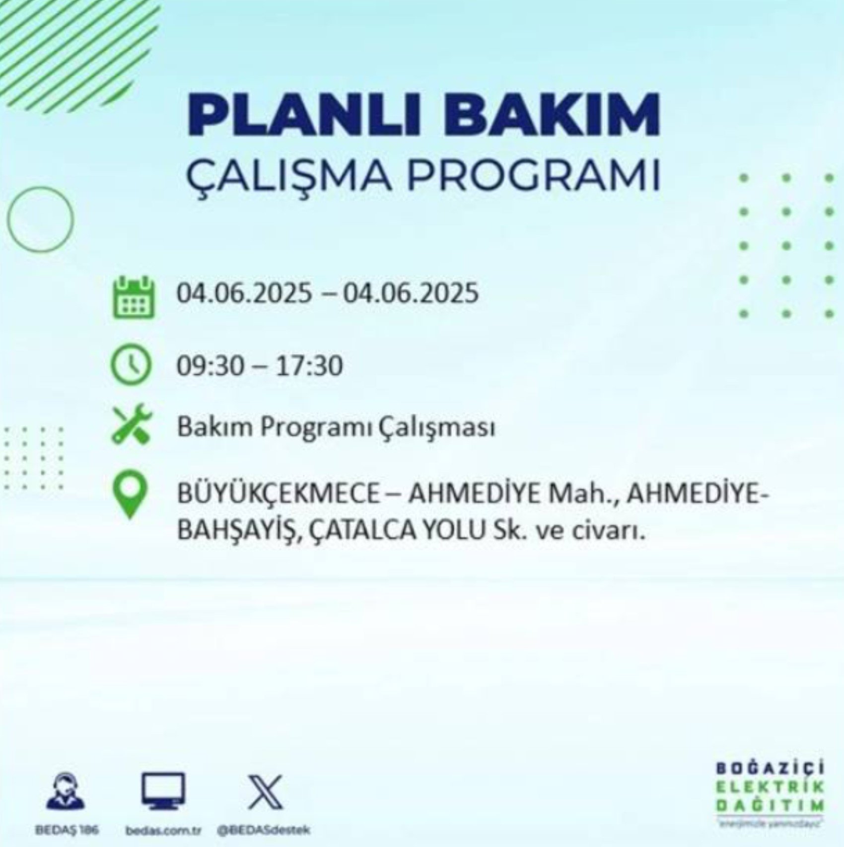 BEDAŞ paylaştı: İstanbul'da 4 Haziran Çarşamba günü elektrik kesintisi yaşanacak ilçeler