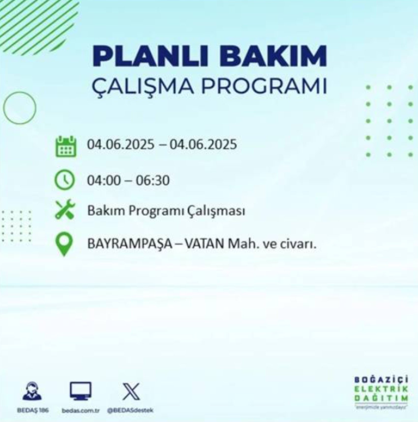 BEDAŞ paylaştı: İstanbul'da 4 Haziran Çarşamba günü elektrik kesintisi yaşanacak ilçeler