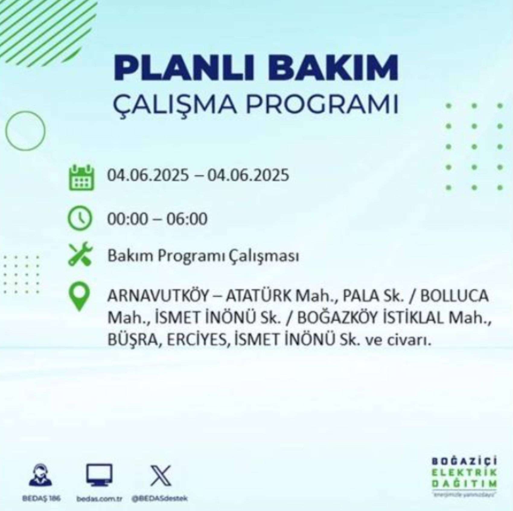 BEDAŞ paylaştı: İstanbul'da 4 Haziran Çarşamba günü elektrik kesintisi yaşanacak ilçeler