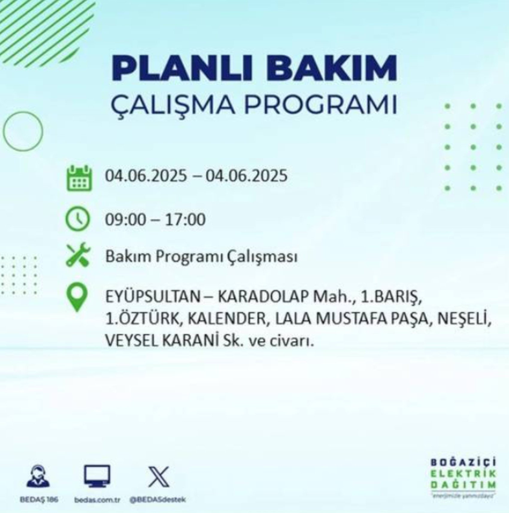 BEDAŞ paylaştı: İstanbul'da 4 Haziran Çarşamba günü elektrik kesintisi yaşanacak ilçeler