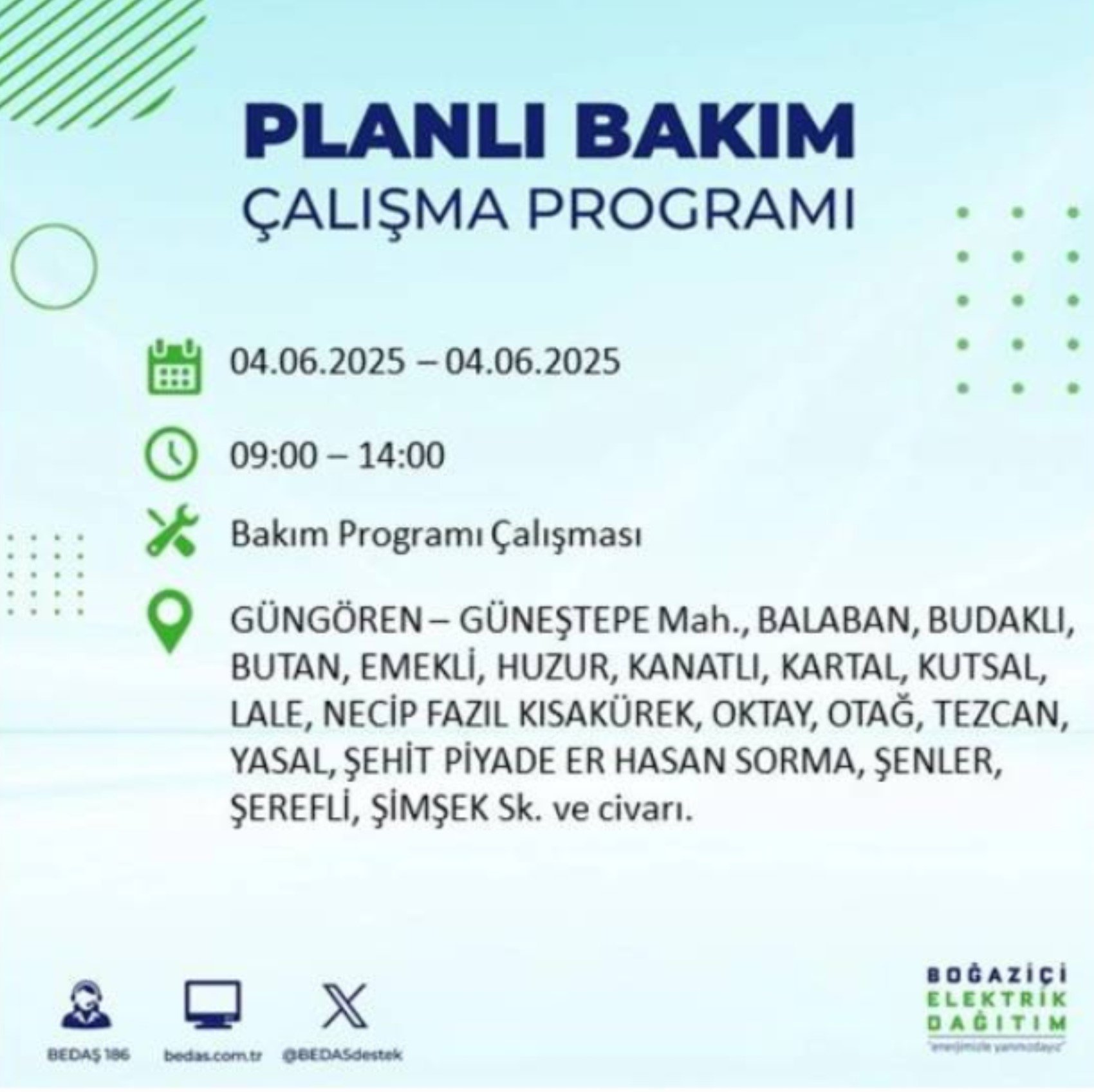 BEDAŞ paylaştı: İstanbul'da 4 Haziran Çarşamba günü elektrik kesintisi yaşanacak ilçeler