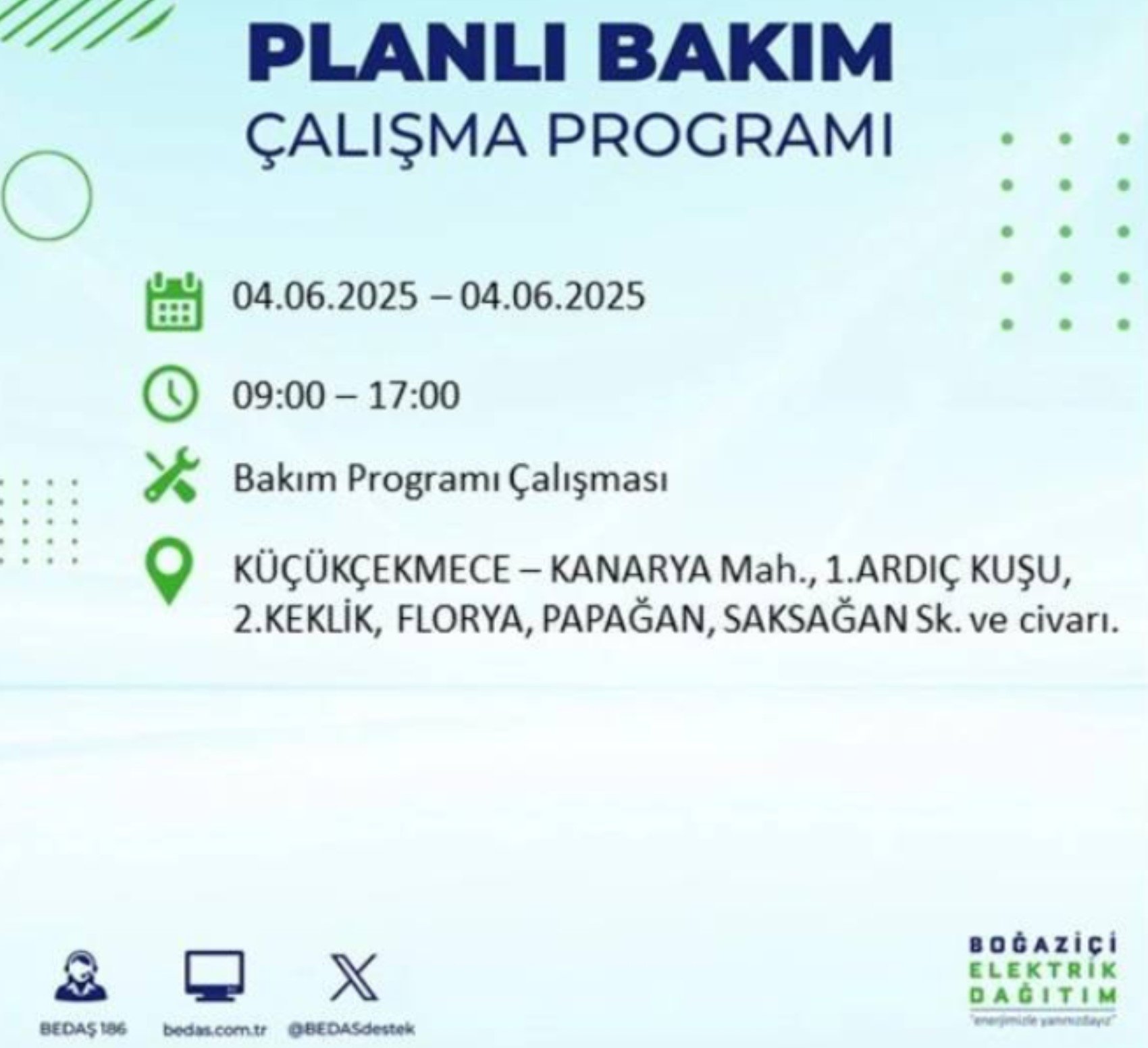 BEDAŞ paylaştı: İstanbul'da 4 Haziran Çarşamba günü elektrik kesintisi yaşanacak ilçeler