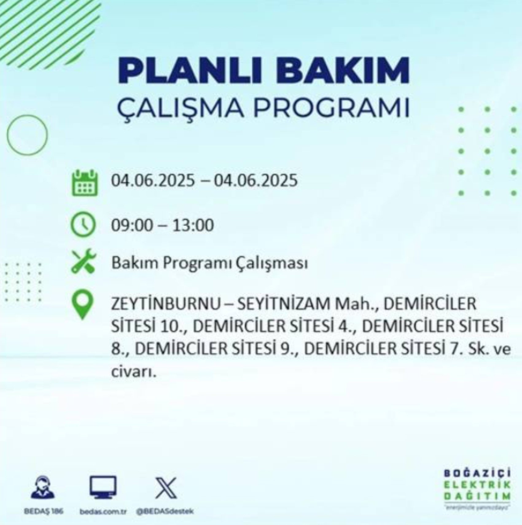 BEDAŞ paylaştı: İstanbul'da 4 Haziran Çarşamba günü elektrik kesintisi yaşanacak ilçeler