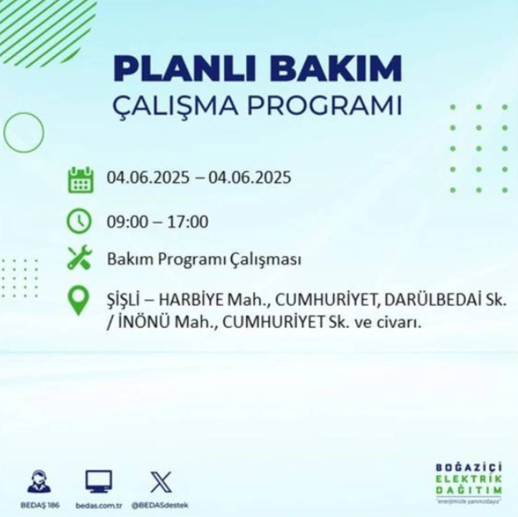 BEDAŞ paylaştı: İstanbul'da 4 Haziran Çarşamba günü elektrik kesintisi yaşanacak ilçeler