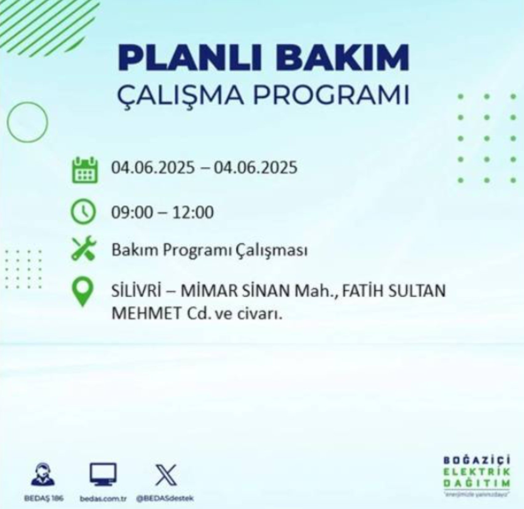 BEDAŞ paylaştı: İstanbul'da 4 Haziran Çarşamba günü elektrik kesintisi yaşanacak ilçeler