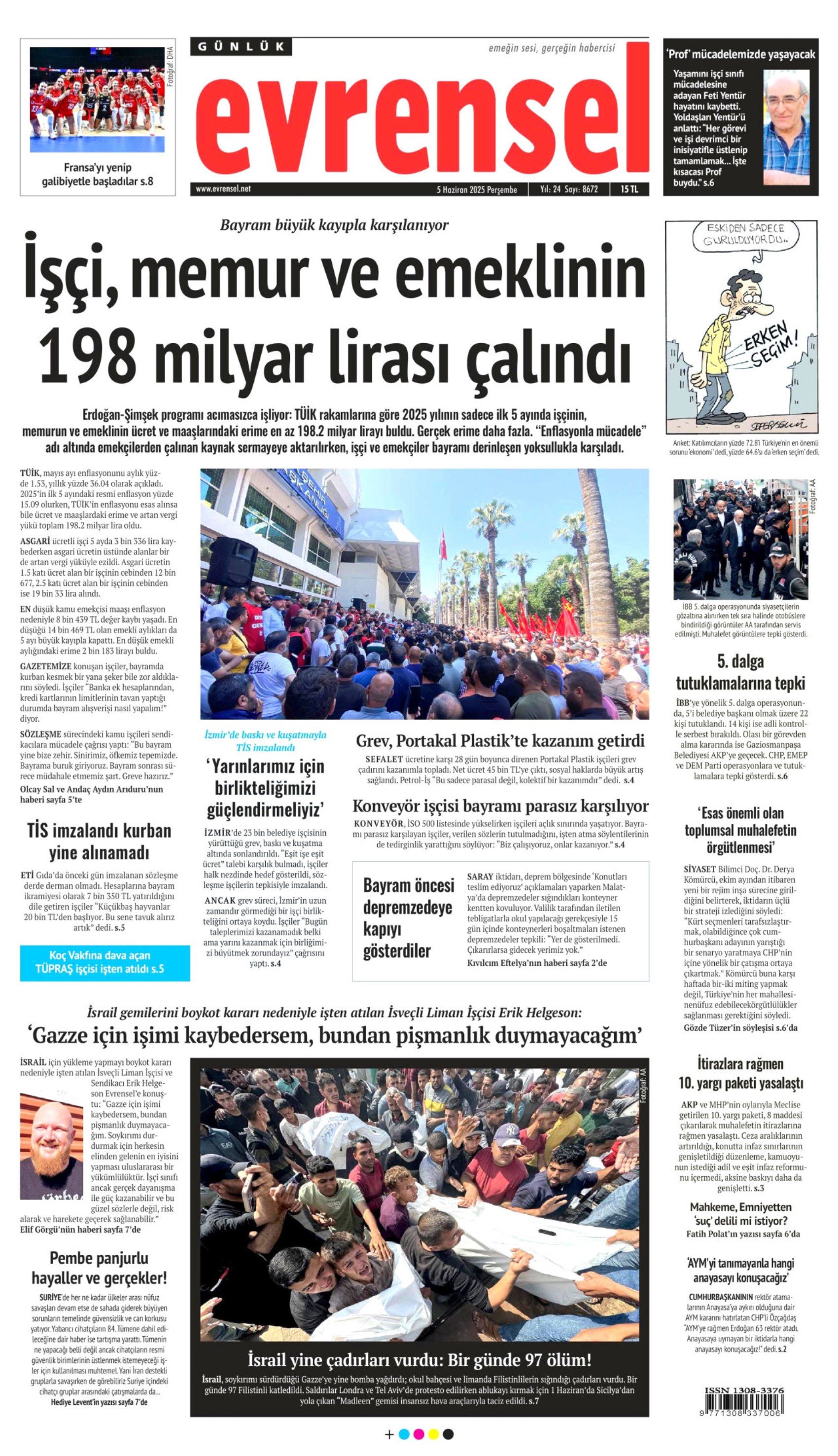 5 Haziran 2025 gazete manşetleri