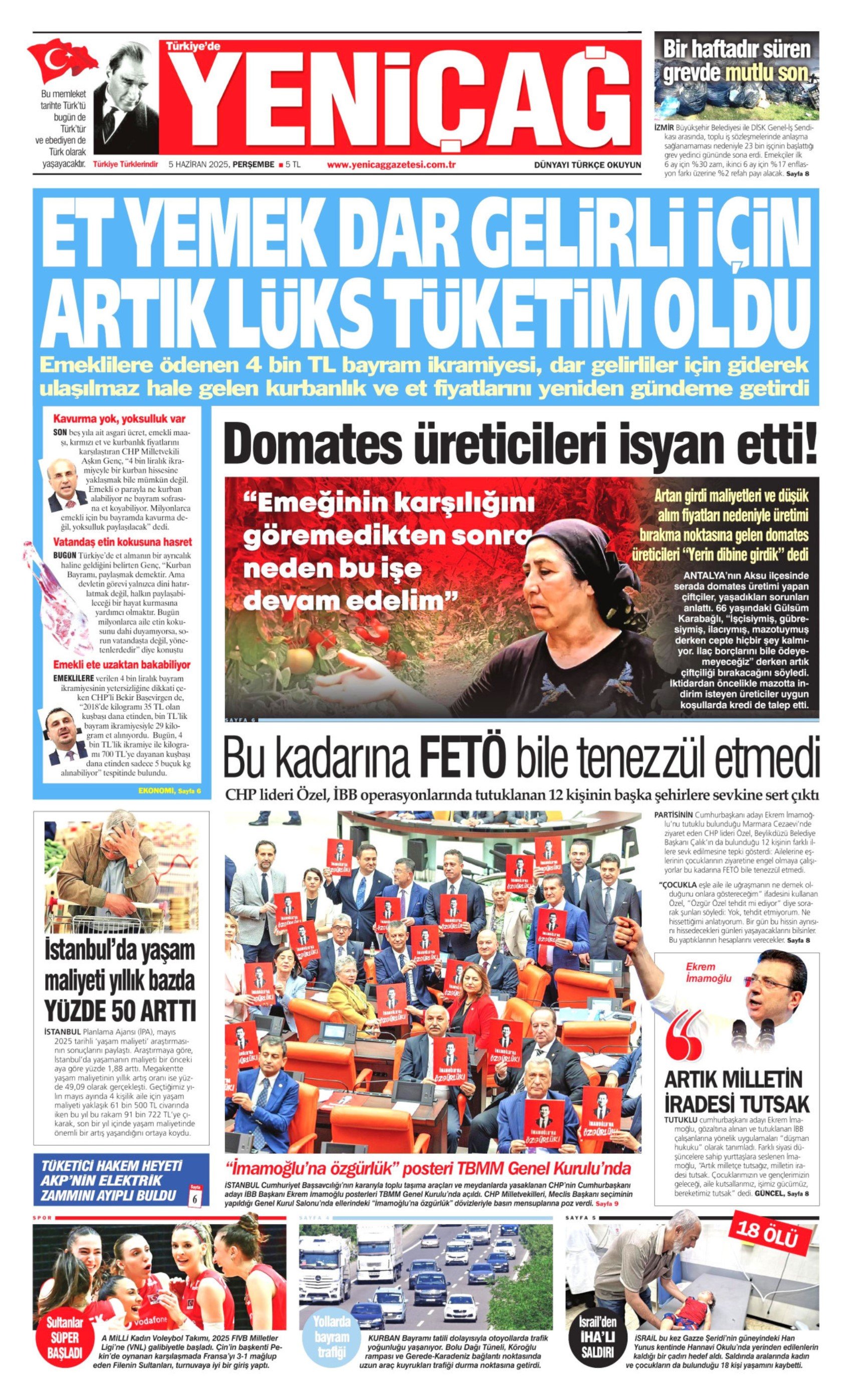 5 Haziran 2025 gazete manşetleri