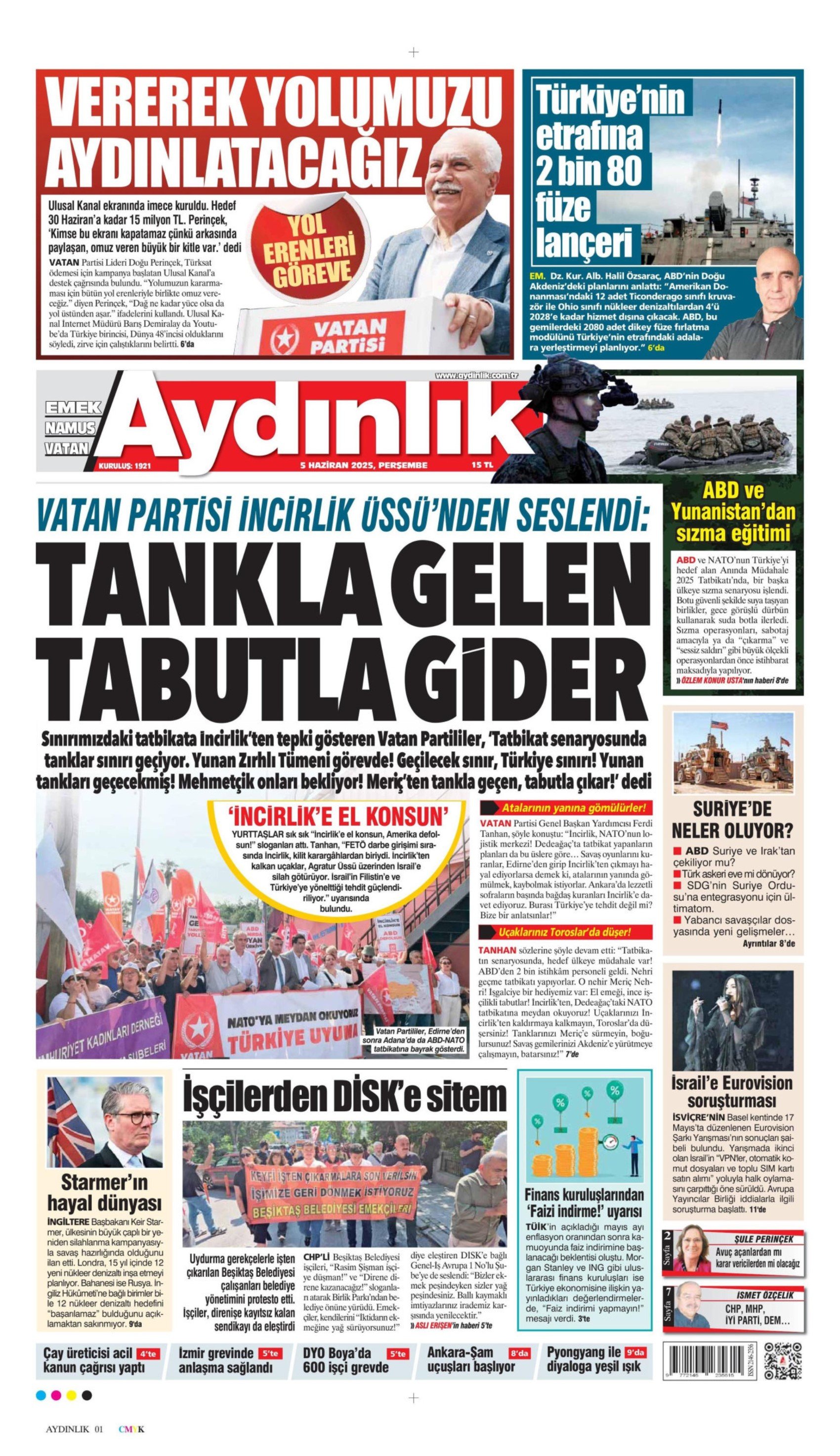 5 Haziran 2025 gazete manşetleri