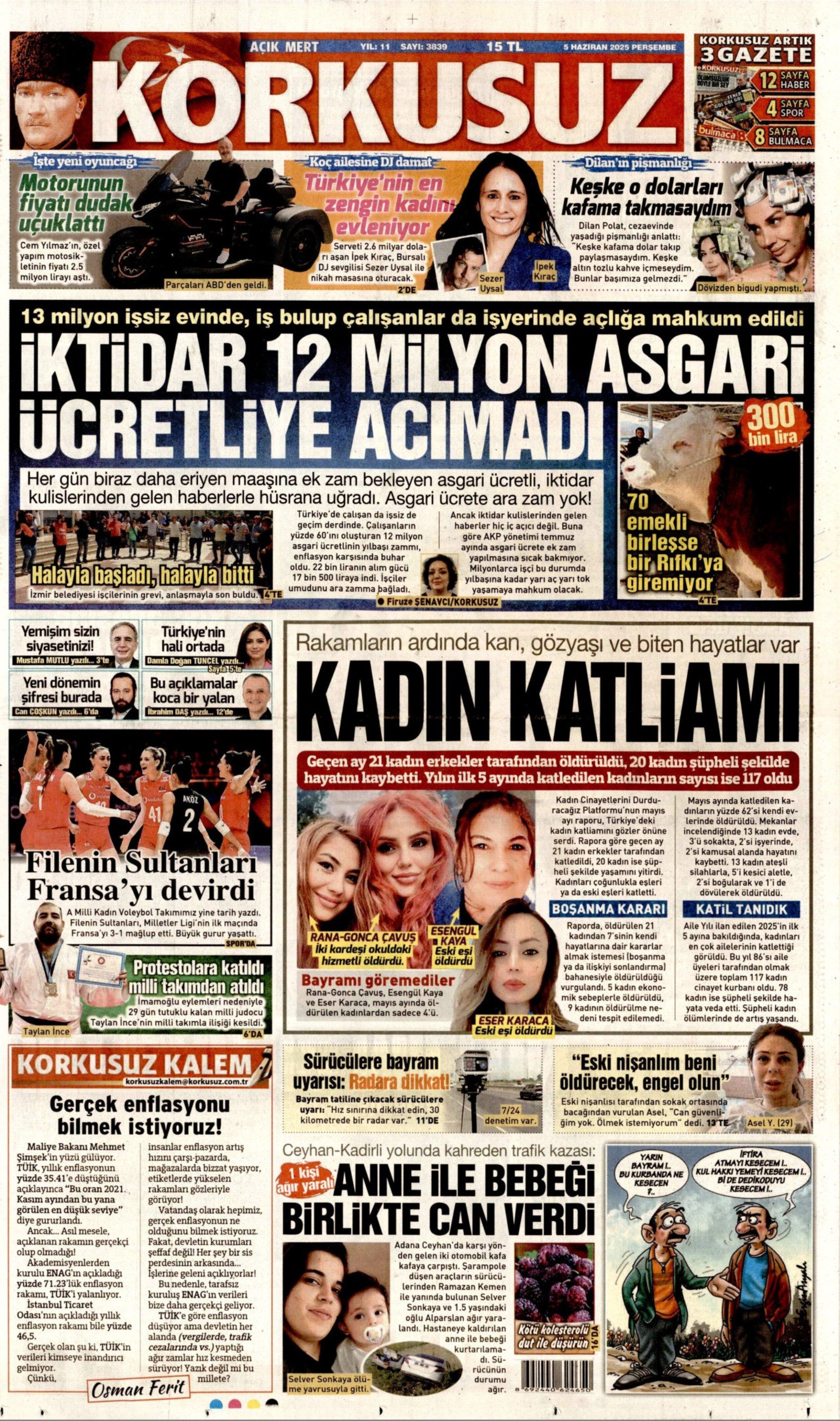 5 Haziran 2025 gazete manşetleri
