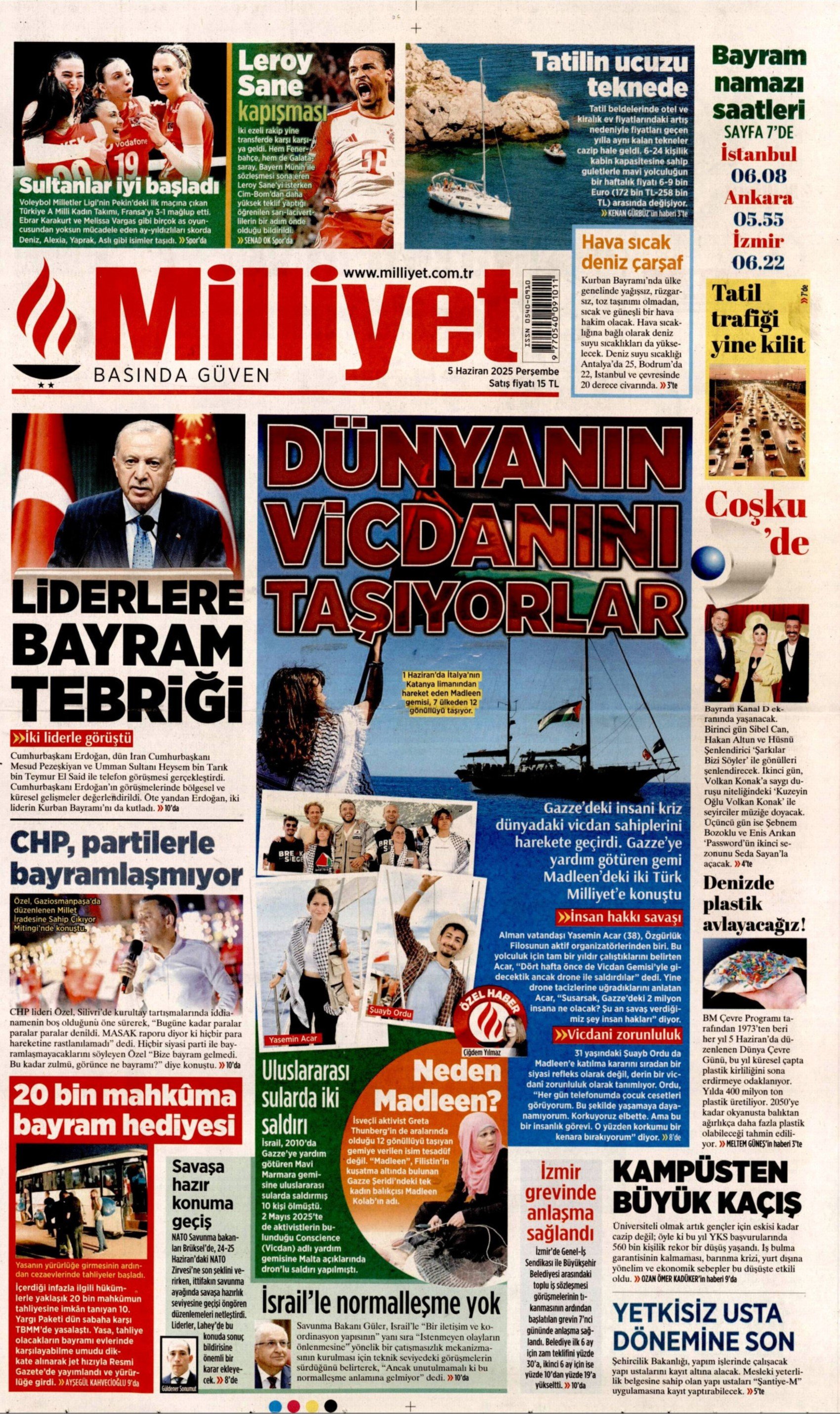 5 Haziran 2025 gazete manşetleri