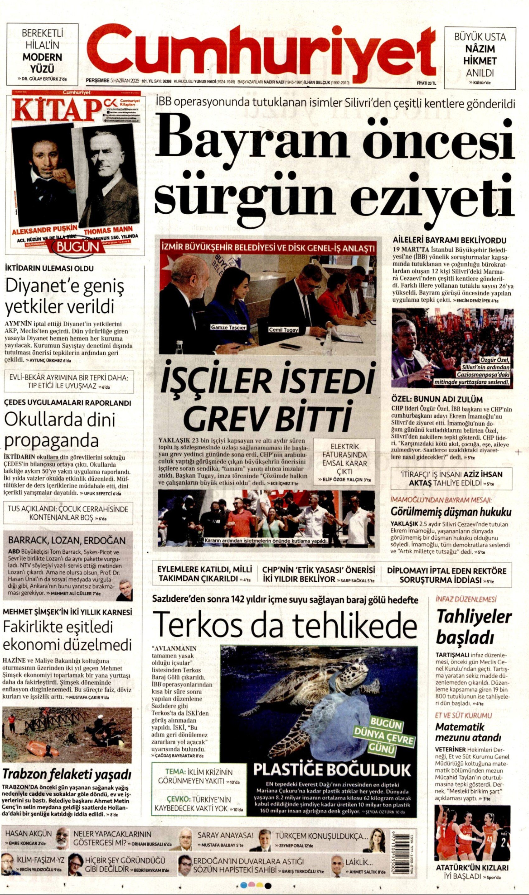5 Haziran 2025 gazete manşetleri