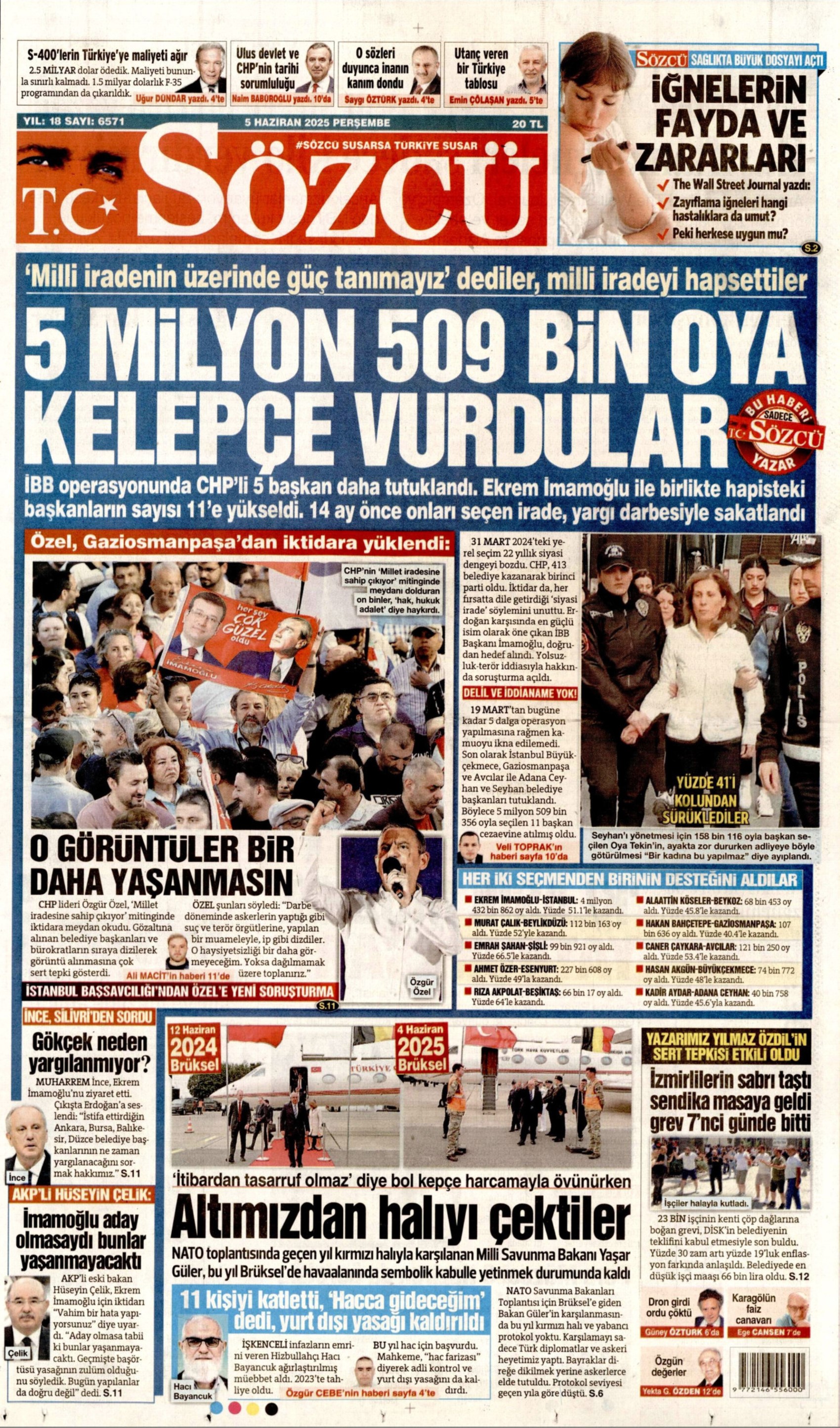5 Haziran 2025 gazete manşetleri