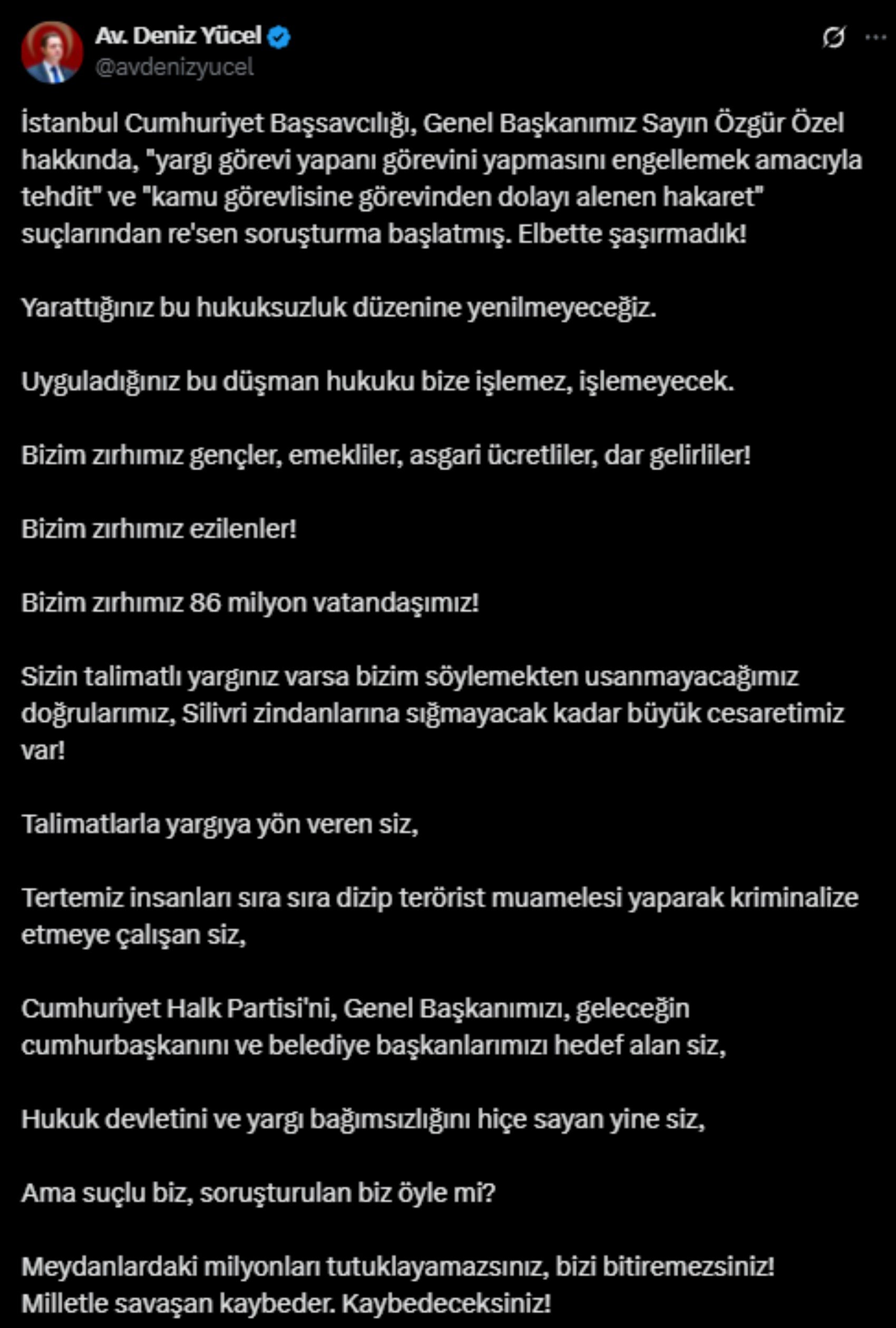 Özgür Özel'e 'Akın Gürlek' soruşturması! CHP'den peş peşe tepkiler geldi
