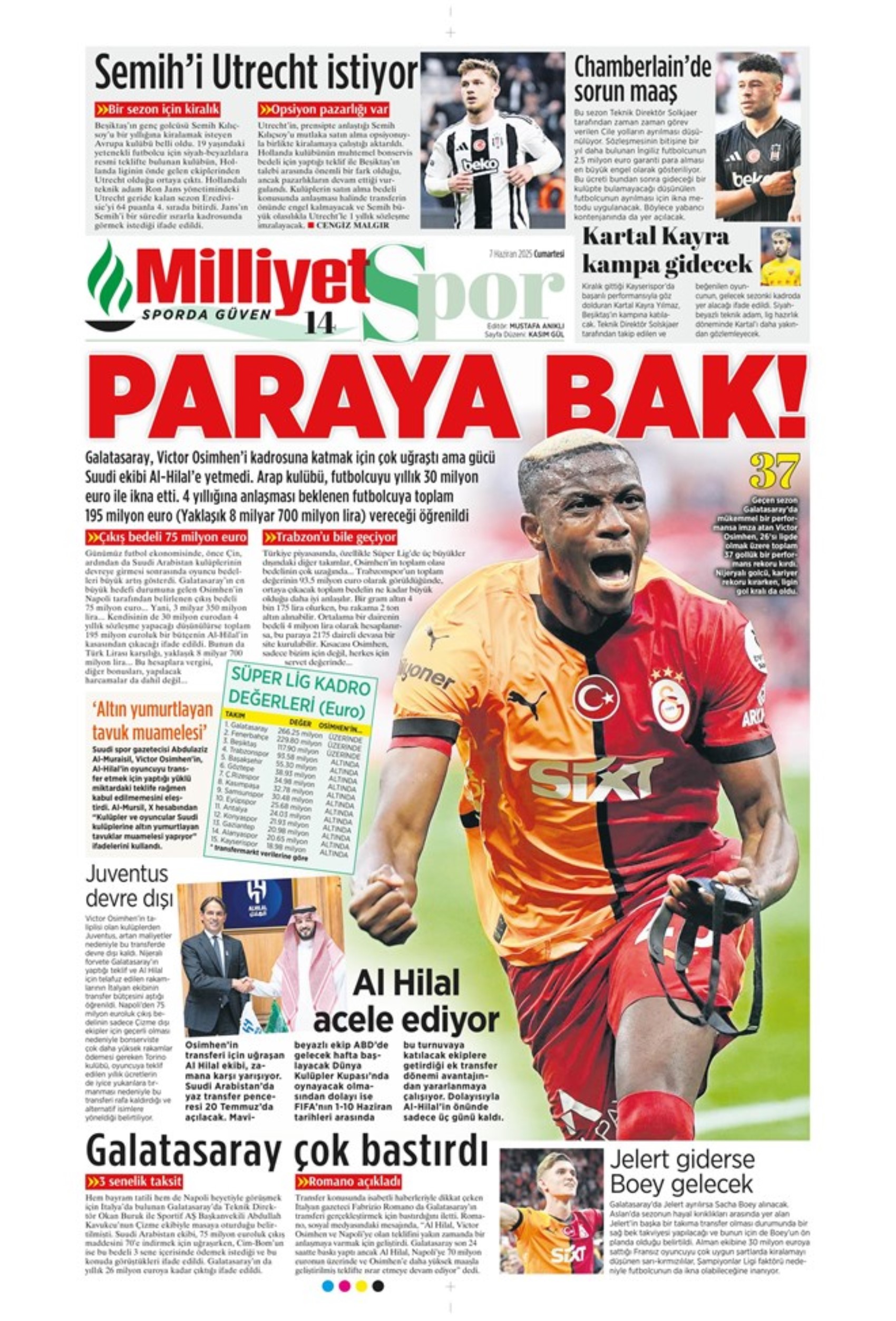 Sporda günün manşetleri... Leroy Sane transferinde ibre Fenerbahçe'ye döndü: Osayi Samuel için Beşiktaş iddiası