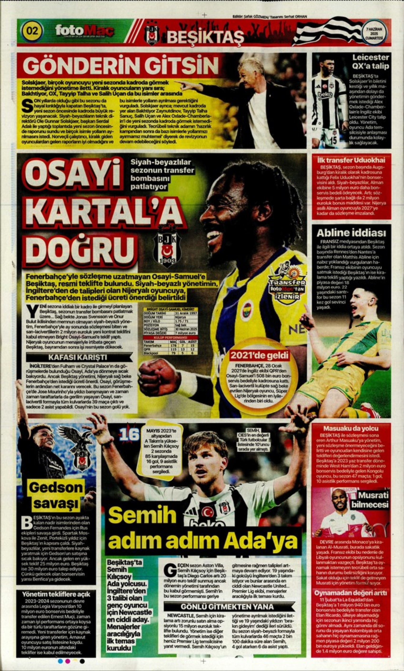 Sporda günün manşetleri... Leroy Sane transferinde ibre Fenerbahçe'ye döndü: Osayi Samuel için Beşiktaş iddiası