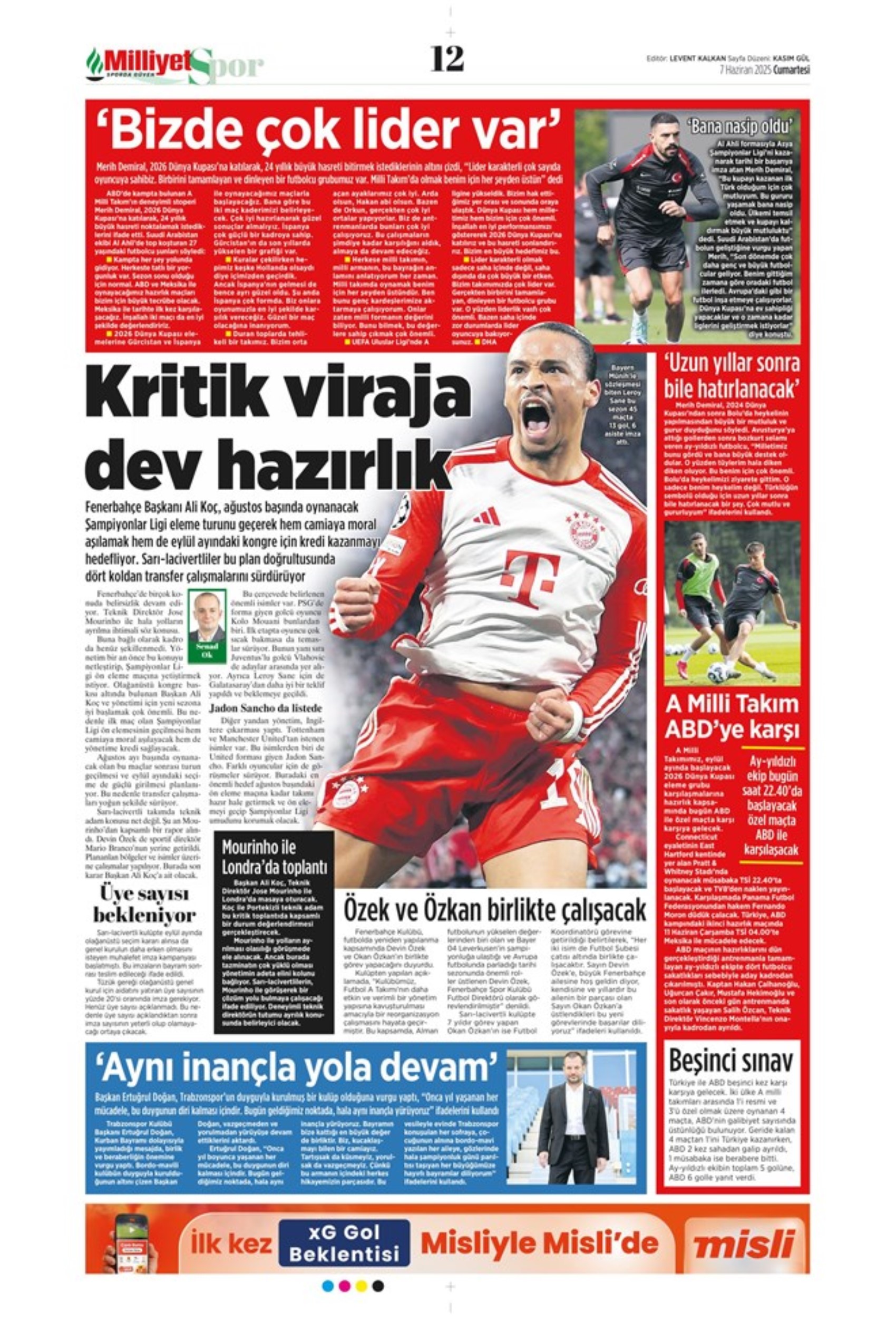 Sporda günün manşetleri... Leroy Sane transferinde ibre Fenerbahçe'ye döndü: Osayi Samuel için Beşiktaş iddiası