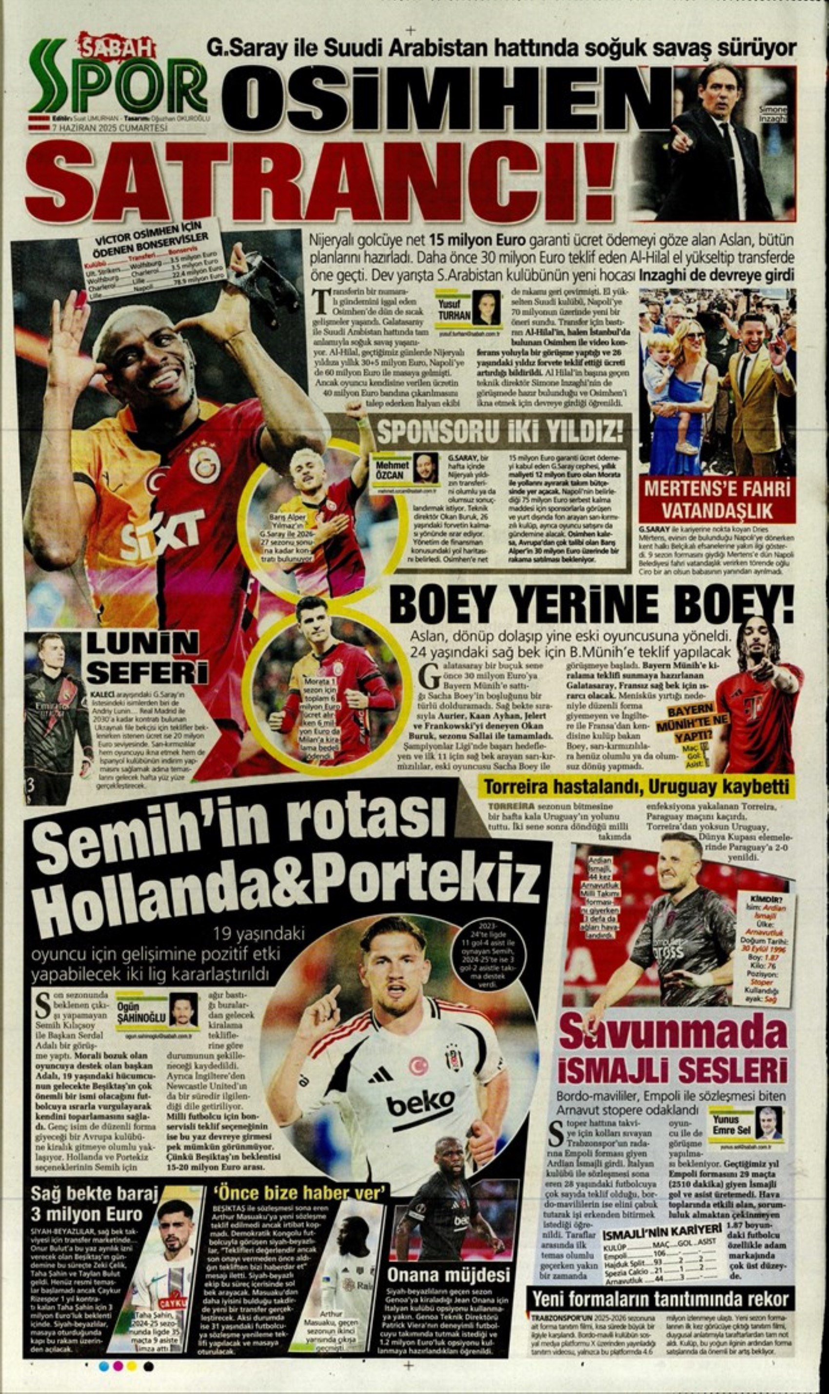 Sporda günün manşetleri... Leroy Sane transferinde ibre Fenerbahçe'ye döndü: Osayi Samuel için Beşiktaş iddiası