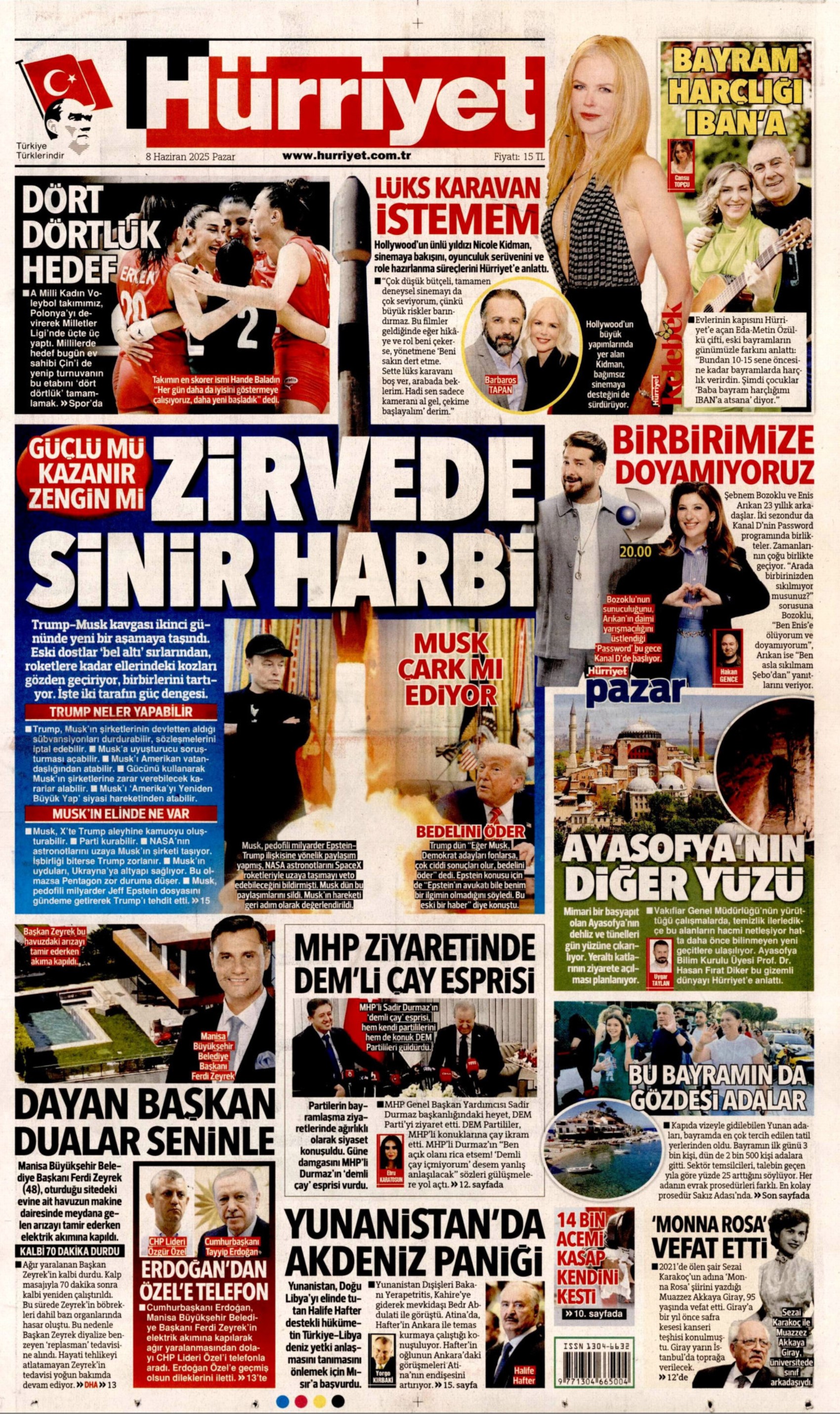 8 Haziran 2025 gazete manşetleri