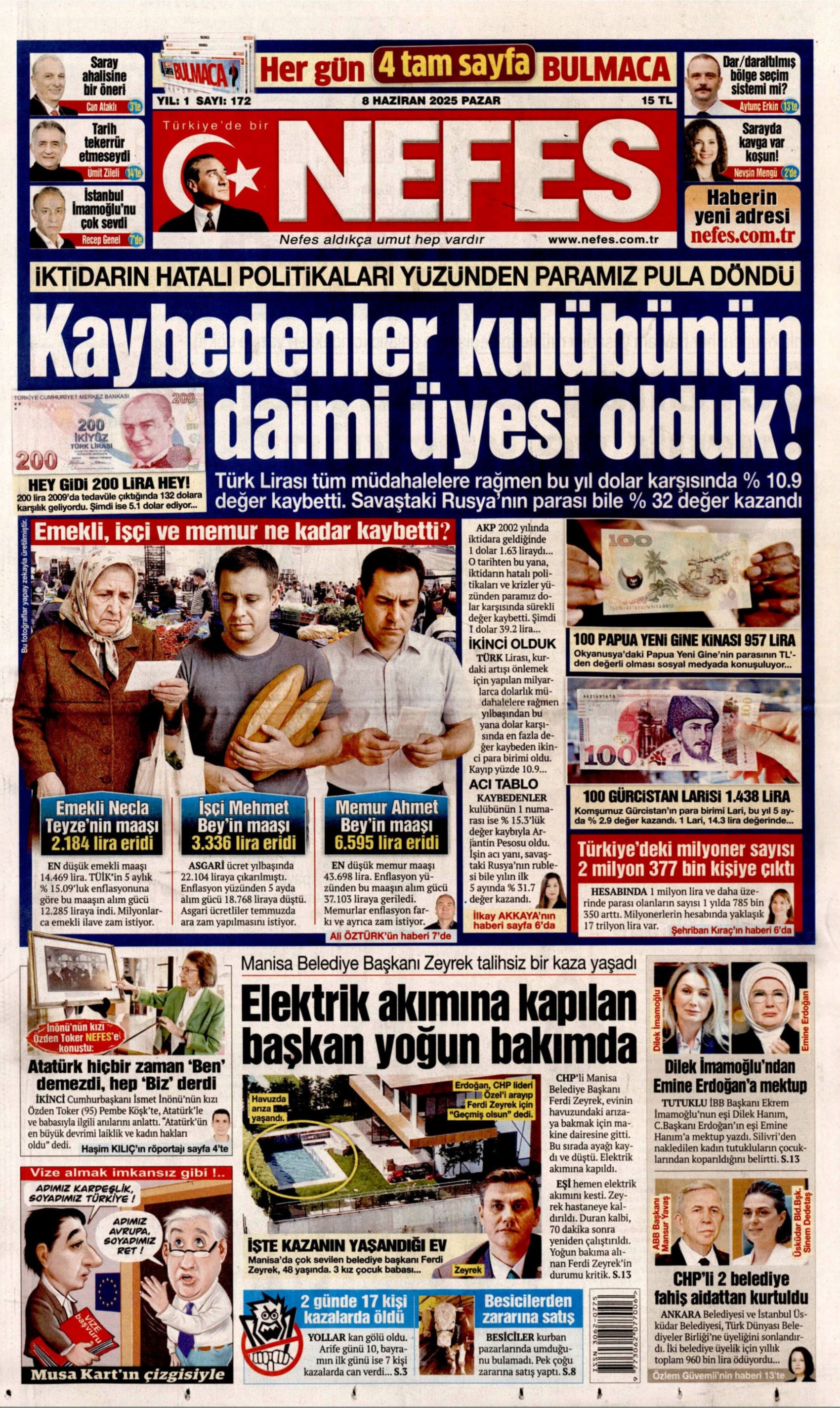 8 Haziran 2025 gazete manşetleri