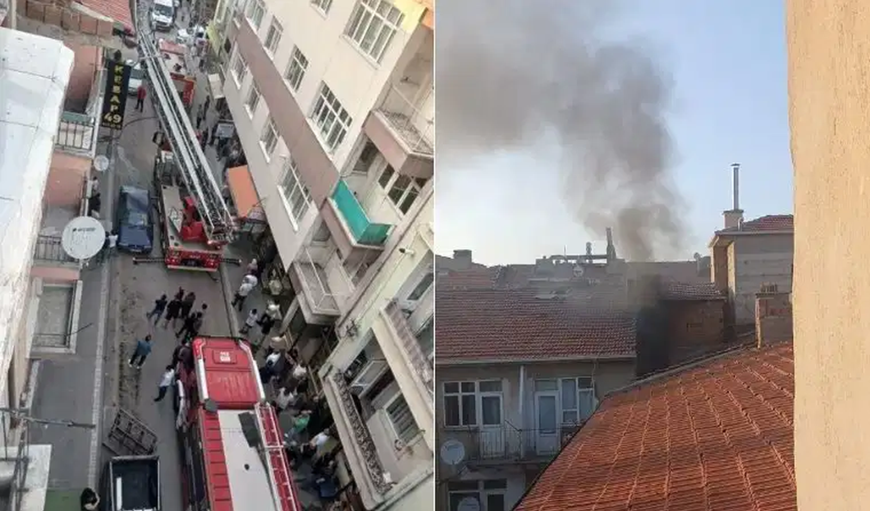 Ankara'da yangında mahsur kalanlar kurtarıldı