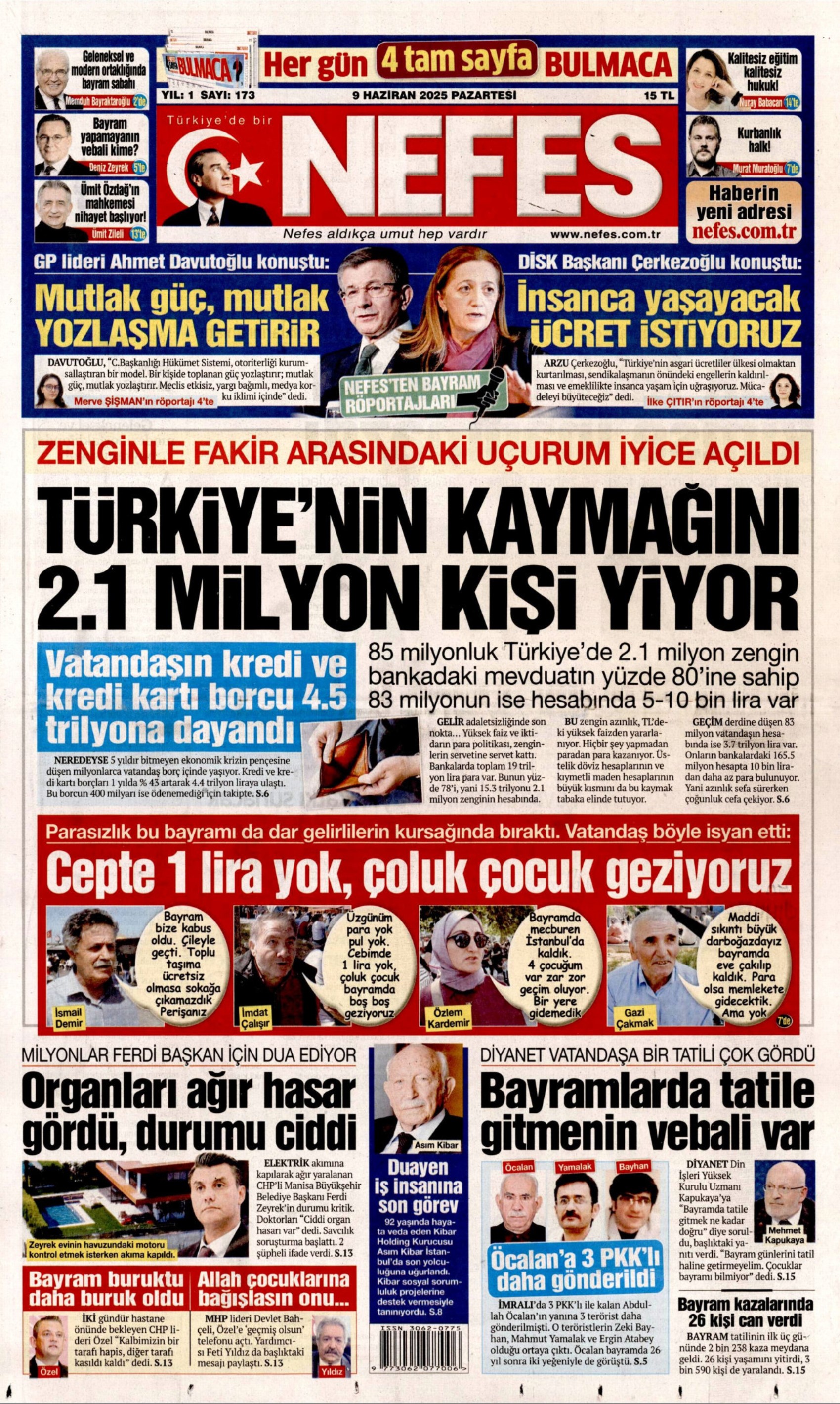 9 Haziran 2025 gazete manşetleri