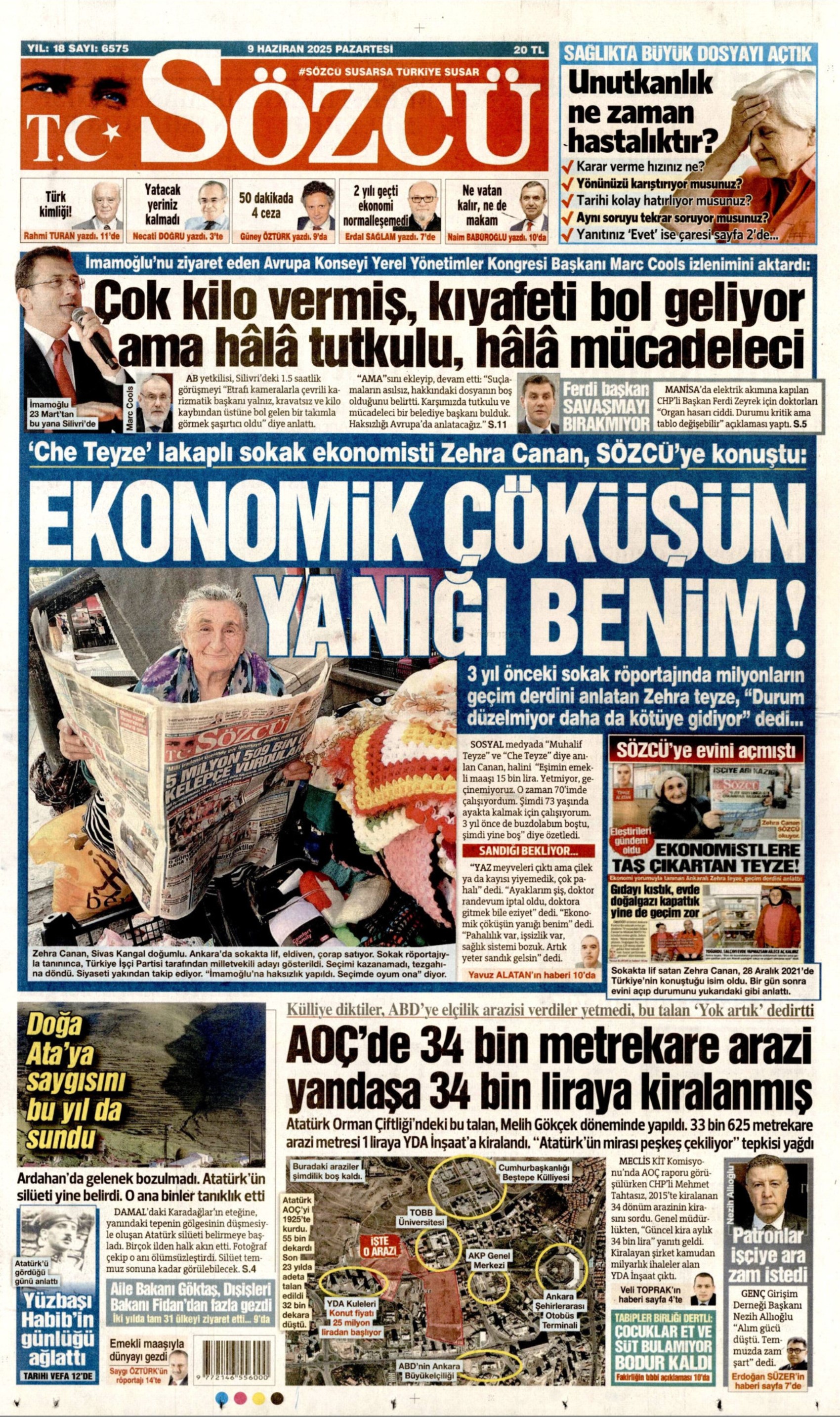 9 Haziran 2025 gazete manşetleri