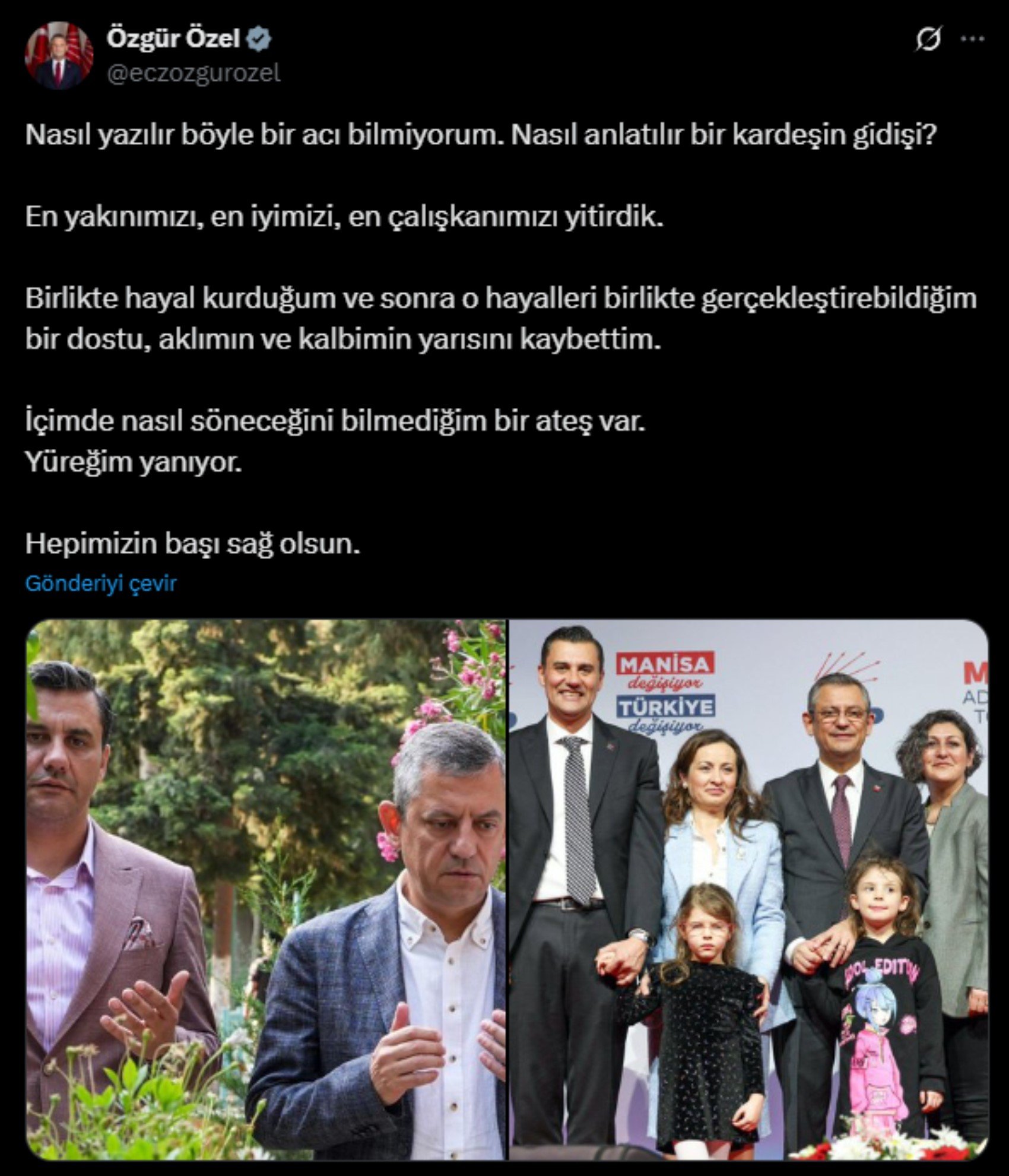 Siyaset dünyasından Ferdi Zeyrek için baş sağlığı mesajları yağdı