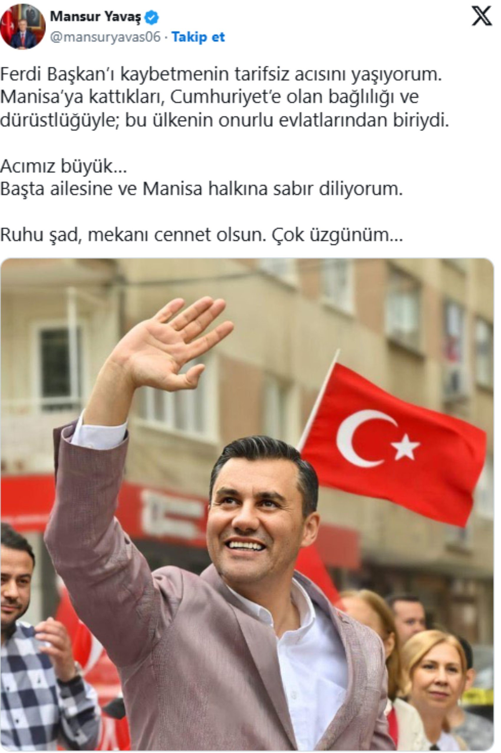 Siyaset dünyasından Ferdi Zeyrek için baş sağlığı mesajları yağdı