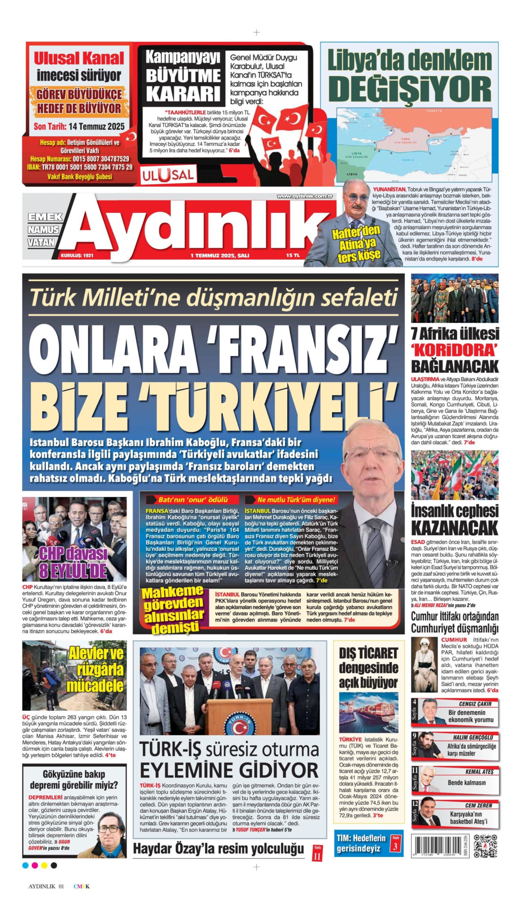 1 Temmuz gazete manşetleri: 'Butlan kılıcı 70 gün daha sallanacak'