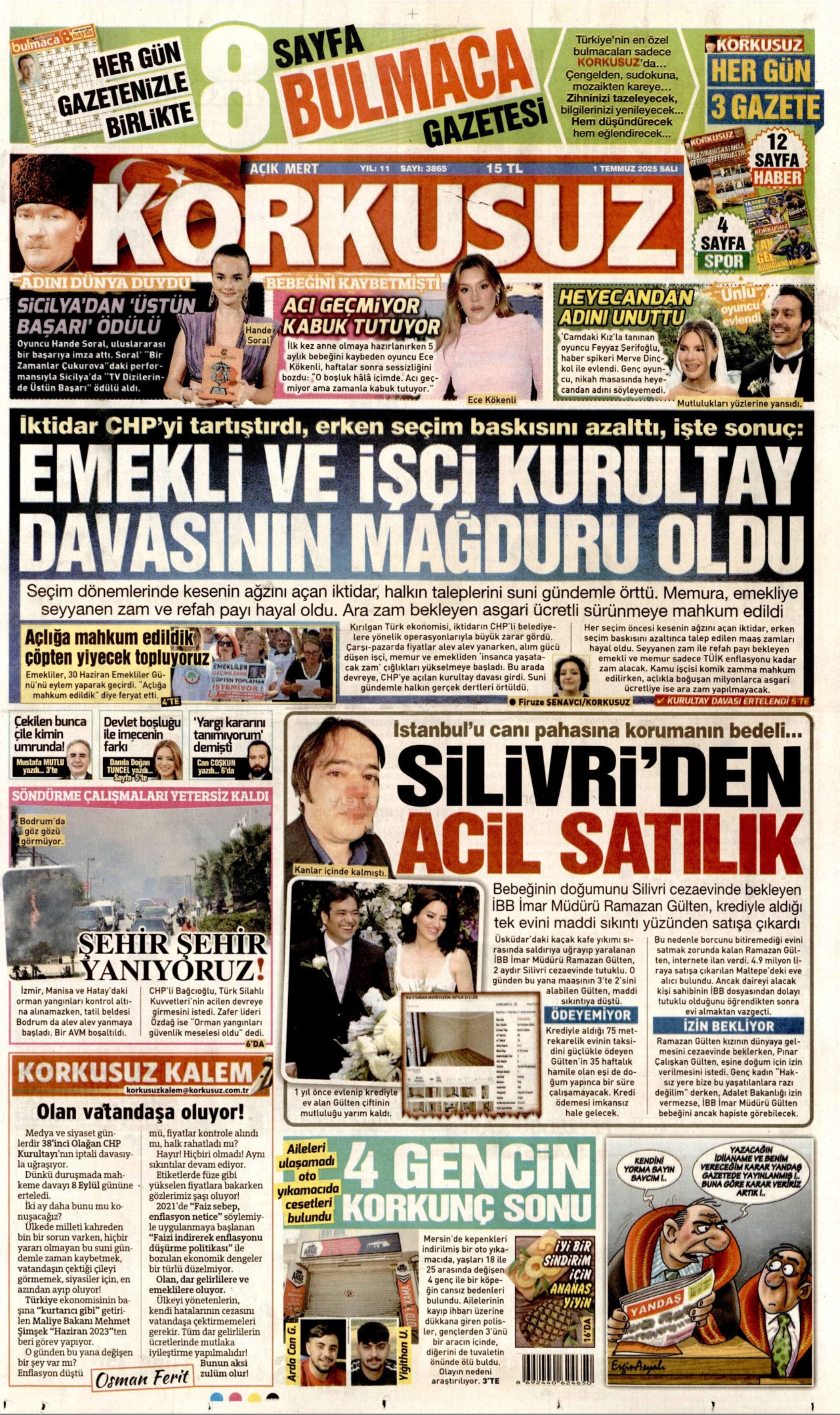 1 Temmuz gazete manşetleri: 'Butlan kılıcı 70 gün daha sallanacak'