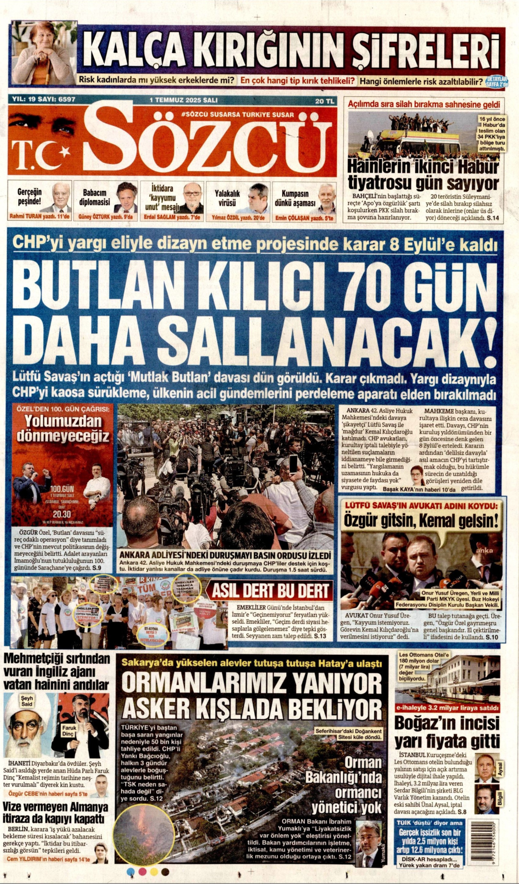 1 Temmuz gazete manşetleri: 'Butlan kılıcı 70 gün daha sallanacak'