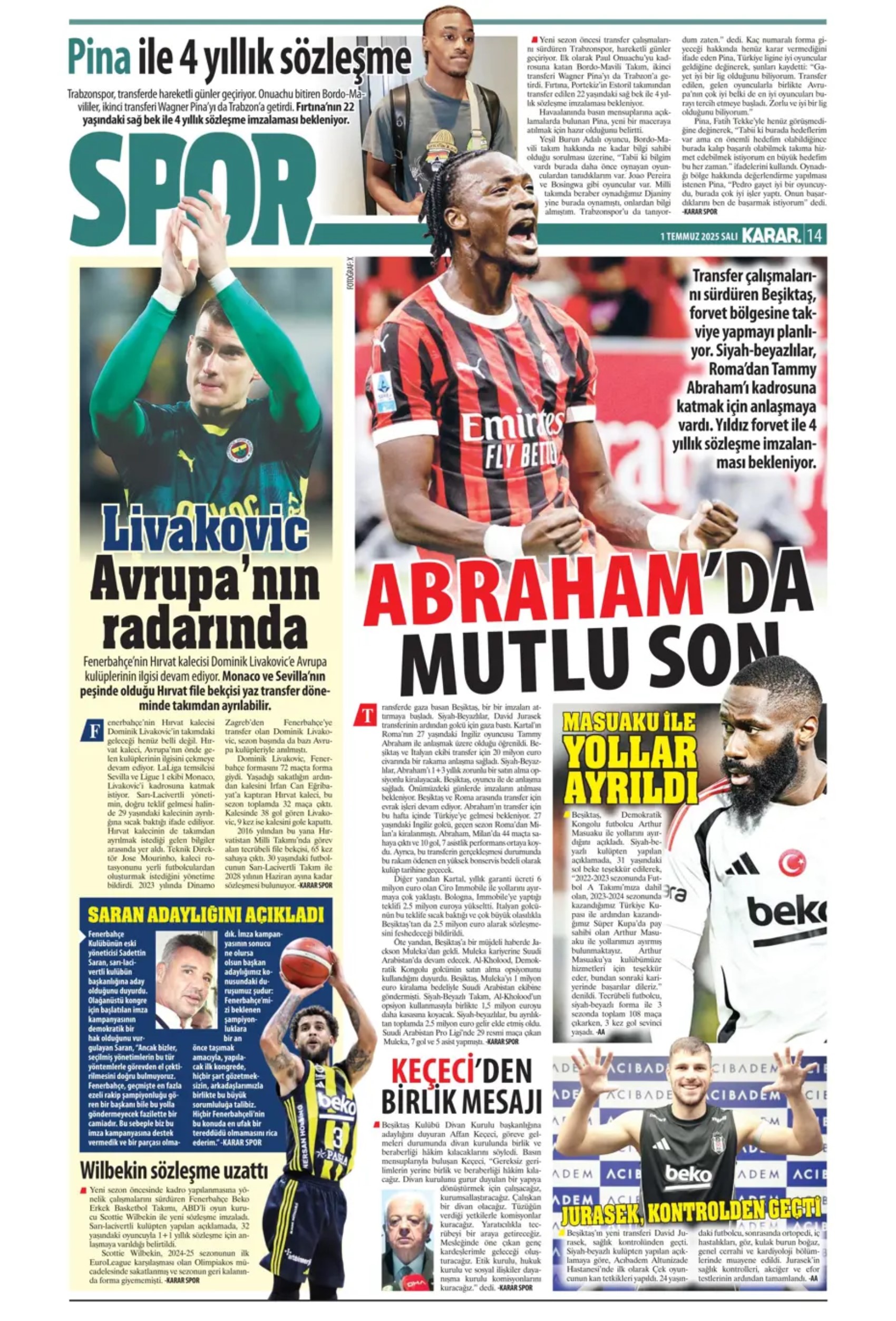 Sporda günün manşetleri: Fener'e Paris paketi! Partey için geri sayım başladı