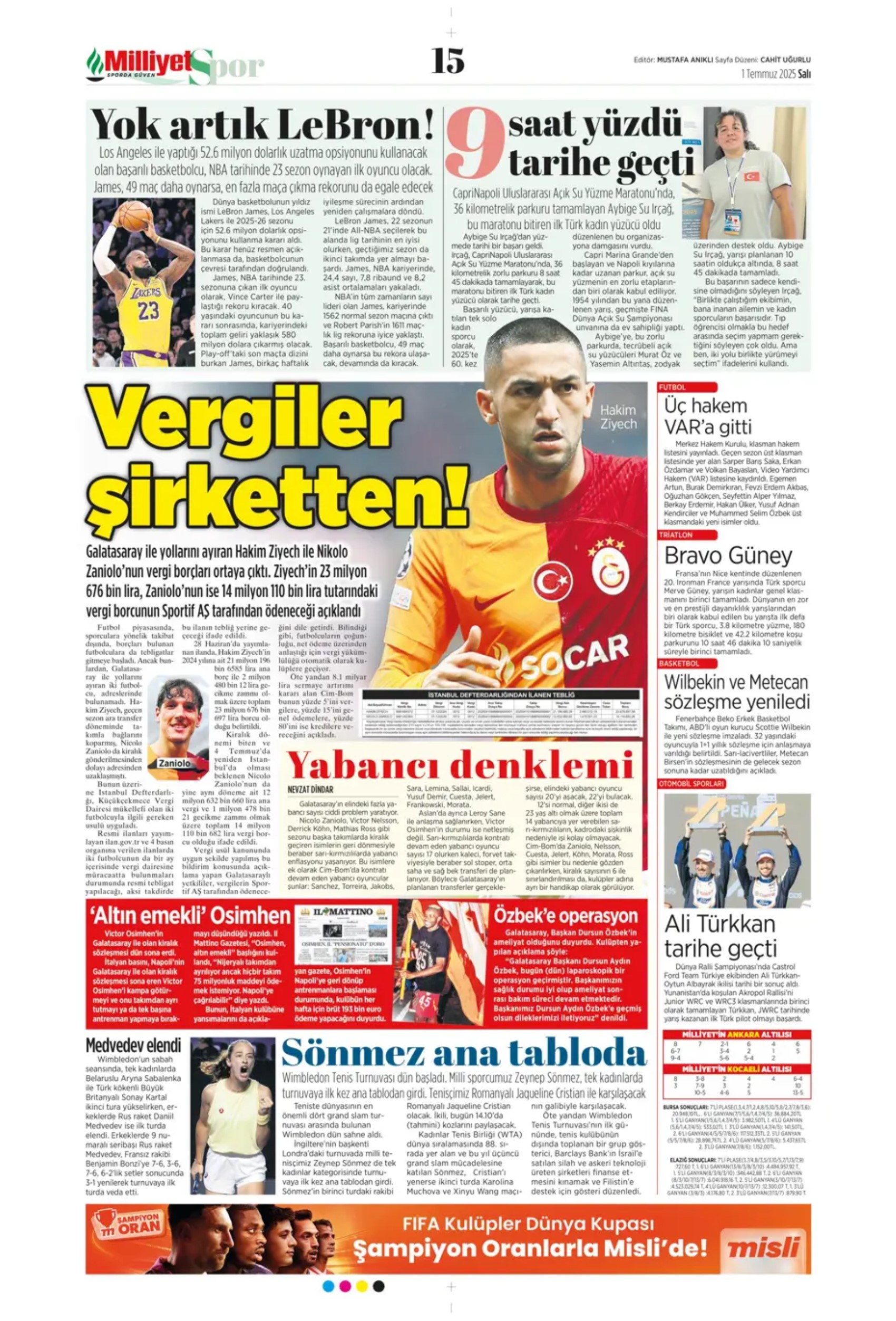 Sporda günün manşetleri: Fener'e Paris paketi! Partey için geri sayım başladı