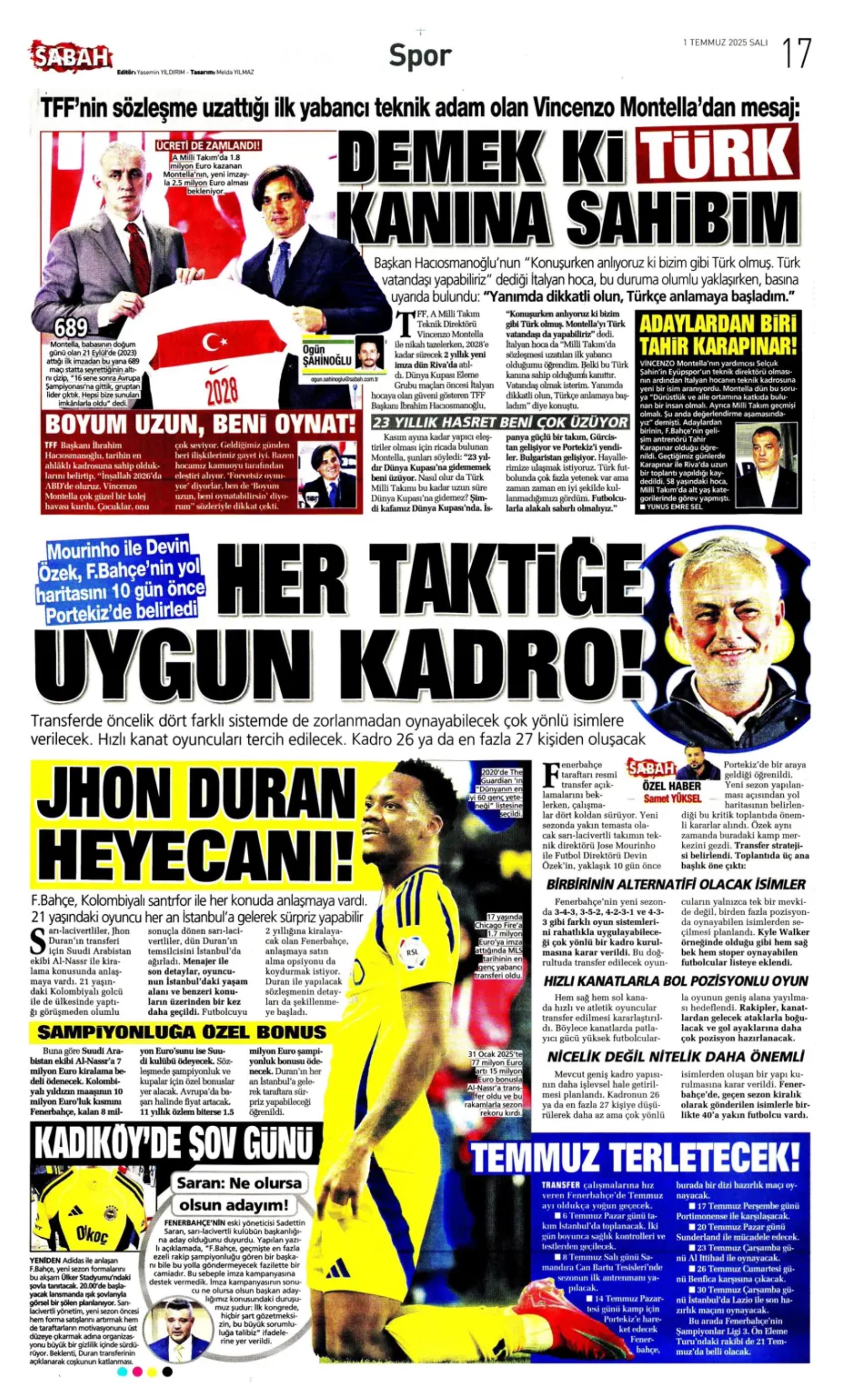 Sporda günün manşetleri: Fener'e Paris paketi! Partey için geri sayım başladı