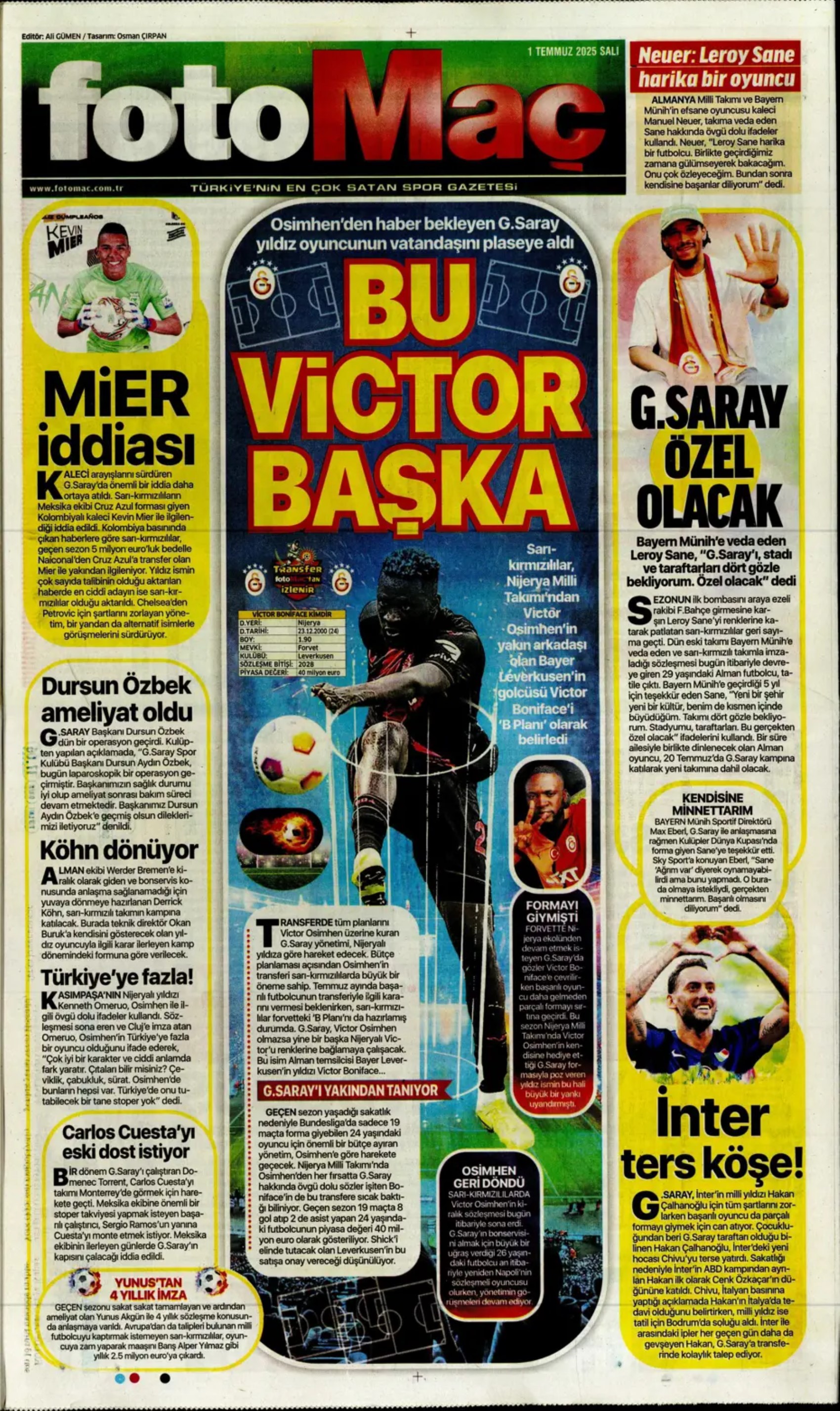 Sporda günün manşetleri: Fener'e Paris paketi! Partey için geri sayım başladı