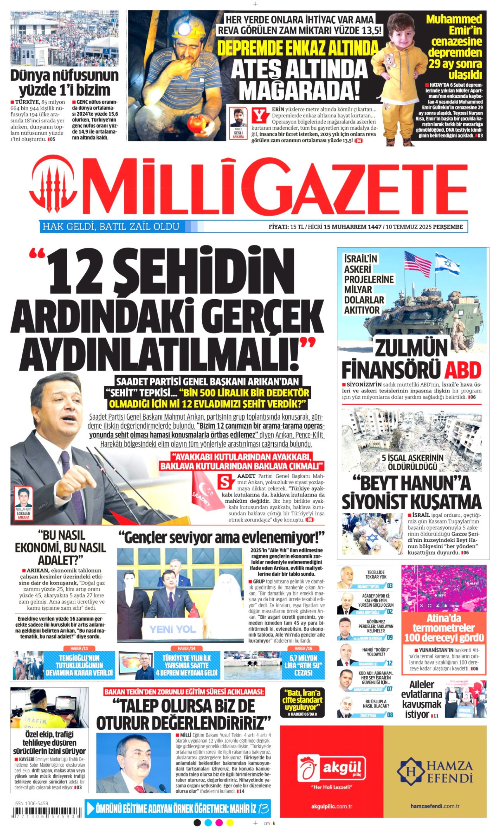 10 Temmuz 2025 gazete manşetleri: Gazeteler, teröristbaşı Abdullah Öcalan'ın videolu mesajını nasıl gördü?