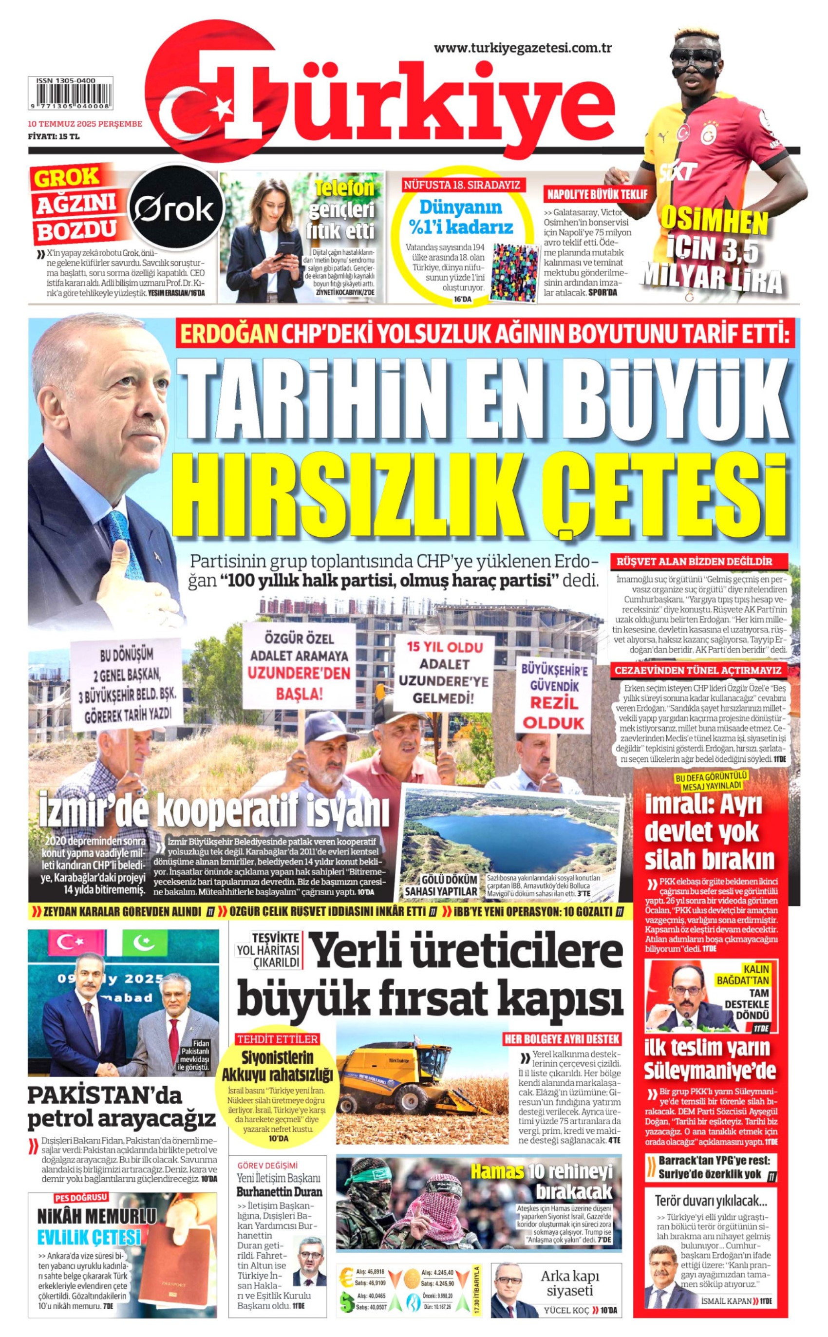 10 Temmuz 2025 gazete manşetleri: Gazeteler, teröristbaşı Abdullah Öcalan'ın videolu mesajını nasıl gördü?