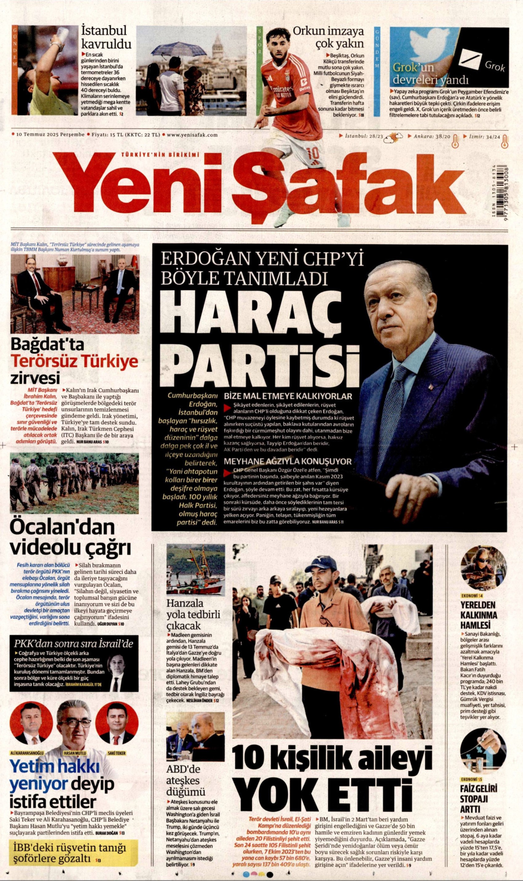 10 Temmuz 2025 gazete manşetleri: Gazeteler, teröristbaşı Abdullah Öcalan'ın videolu mesajını nasıl gördü?