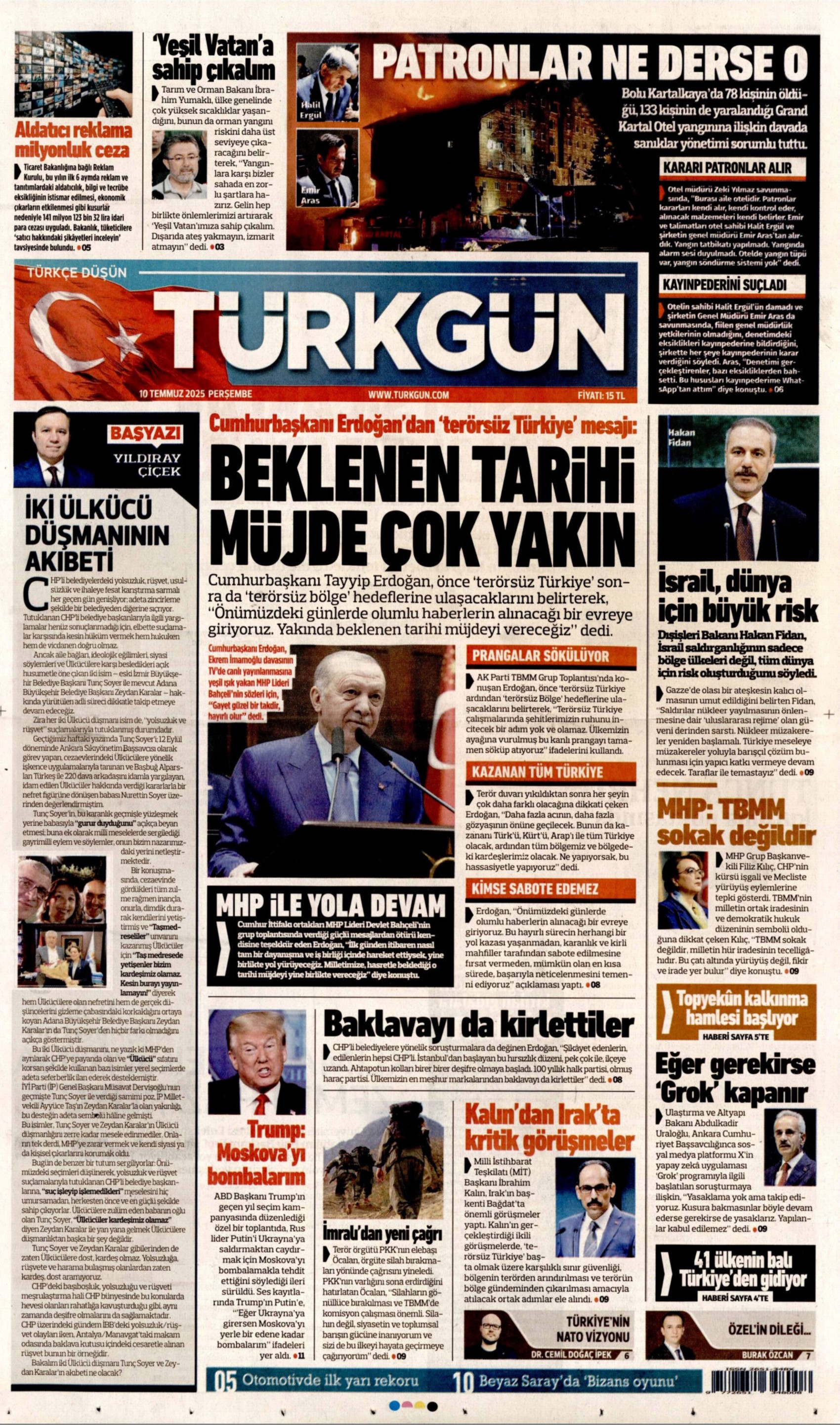 10 Temmuz 2025 gazete manşetleri: Gazeteler, teröristbaşı Abdullah Öcalan'ın videolu mesajını nasıl gördü?