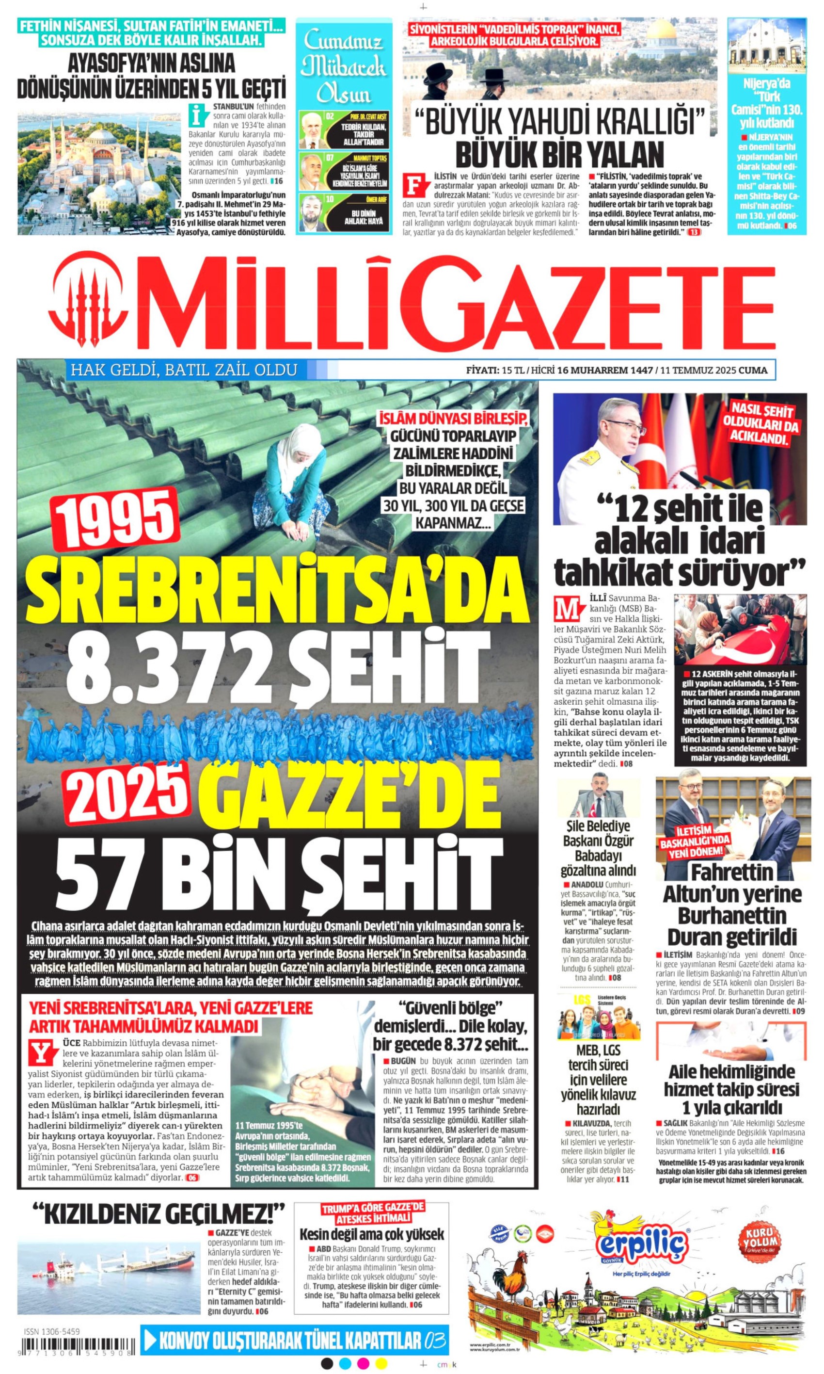 11 Temmuz 2025 gazete manşetleri: 'Terör örgütü PKK işte böyle silah bırakacak'