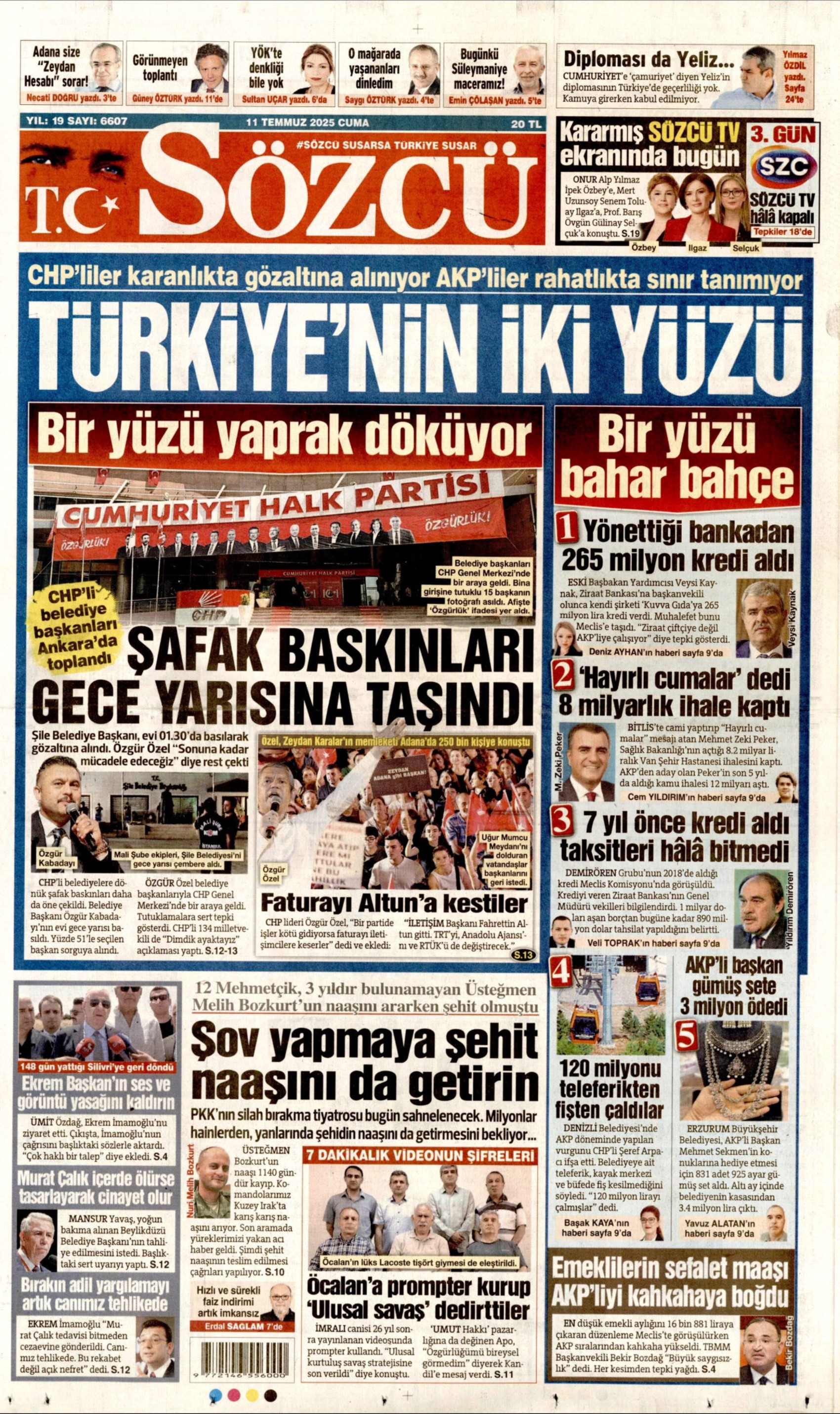 11 Temmuz 2025 gazete manşetleri: 'Terör örgütü PKK işte böyle silah bırakacak'