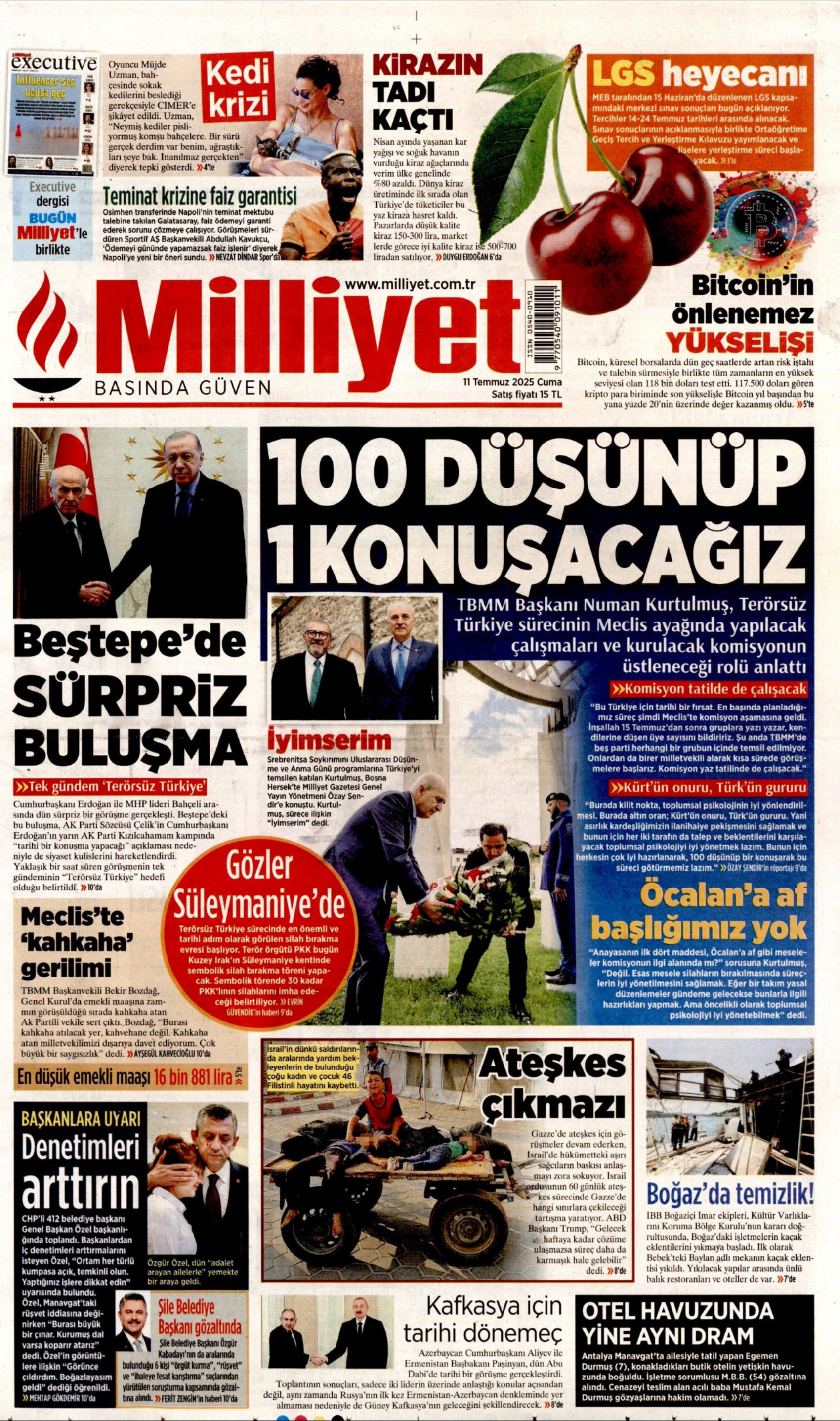 11 Temmuz 2025 gazete manşetleri: 'Terör örgütü PKK işte böyle silah bırakacak'