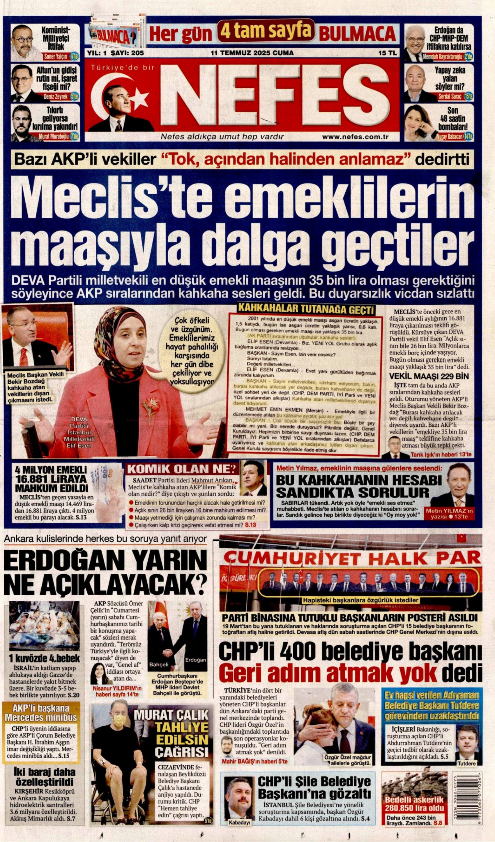 11 Temmuz 2025 gazete manşetleri: 'Terör örgütü PKK işte böyle silah bırakacak'