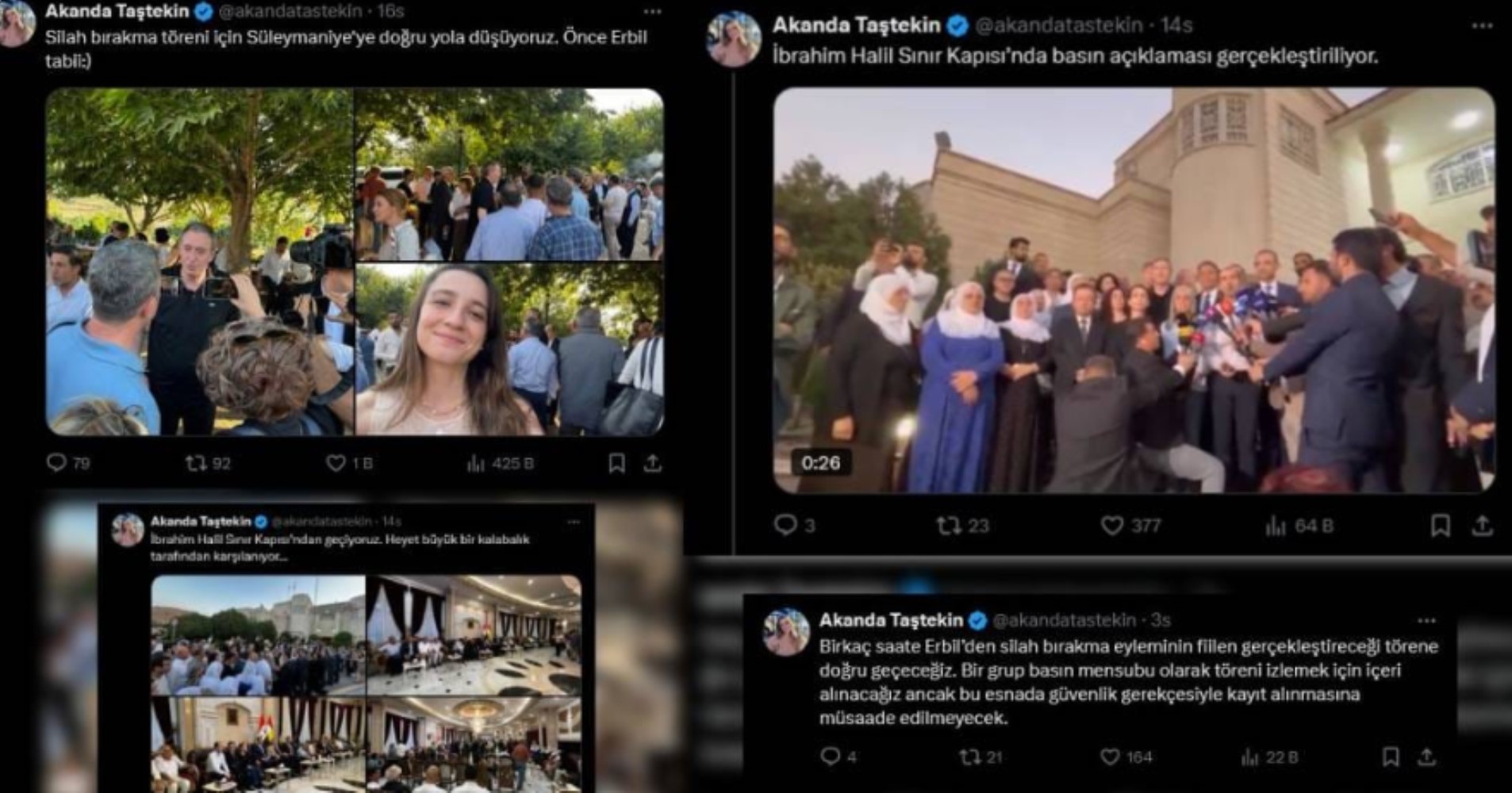 Terör örgütü PKK sembolik olarak silah bırakıyor: Gazeteciler Süleymaniye’de neler paylaştı?