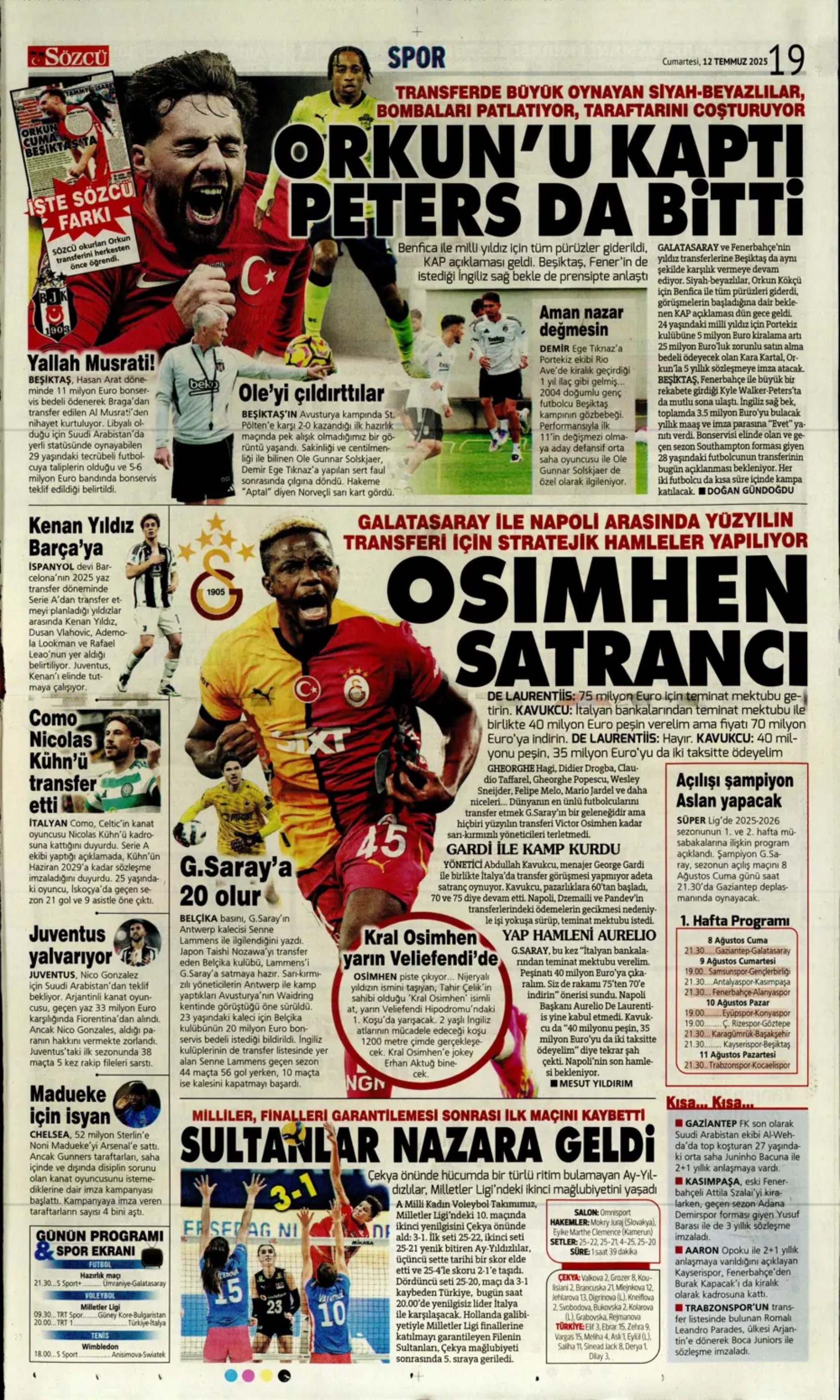 Sporda günün manşetleri... Fenerbahçe transferde gaza basıyor: Osimhen'de büyük satranç